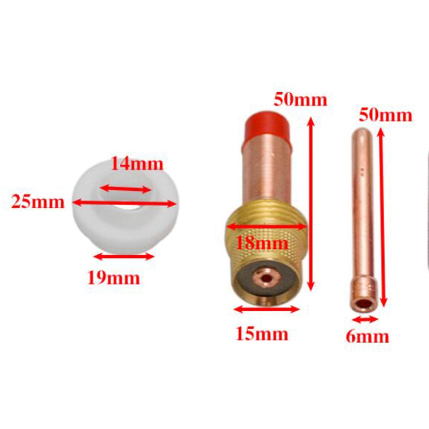 Set of 6 Ceramic Nozzle Kit DIY Jobs Lightweight for DB SR WP 17 18 26