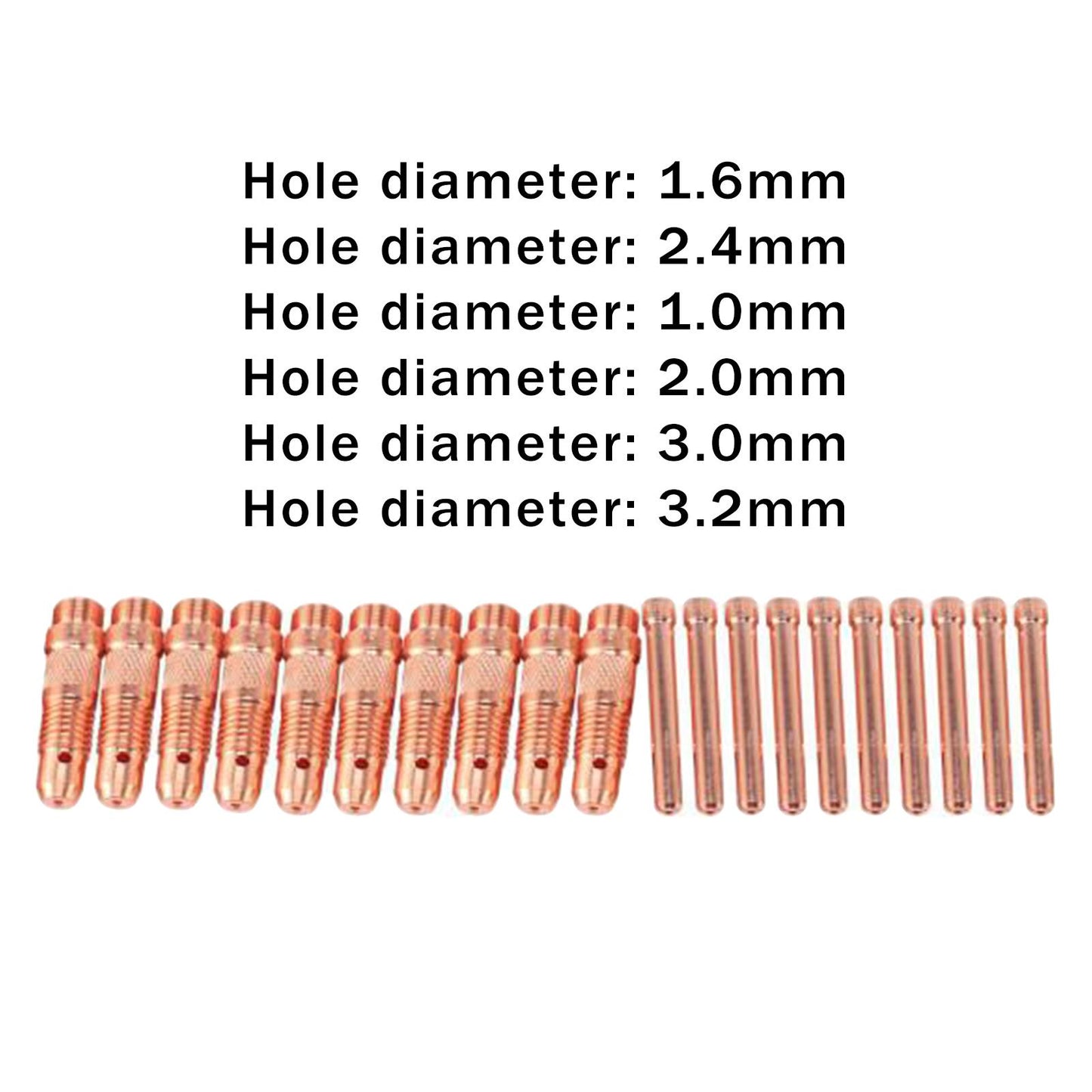 20Pcs Welding Collet Equipment Tungsten Collet Body for WP18 WP17F WP17V Aperture Dia1.6mm