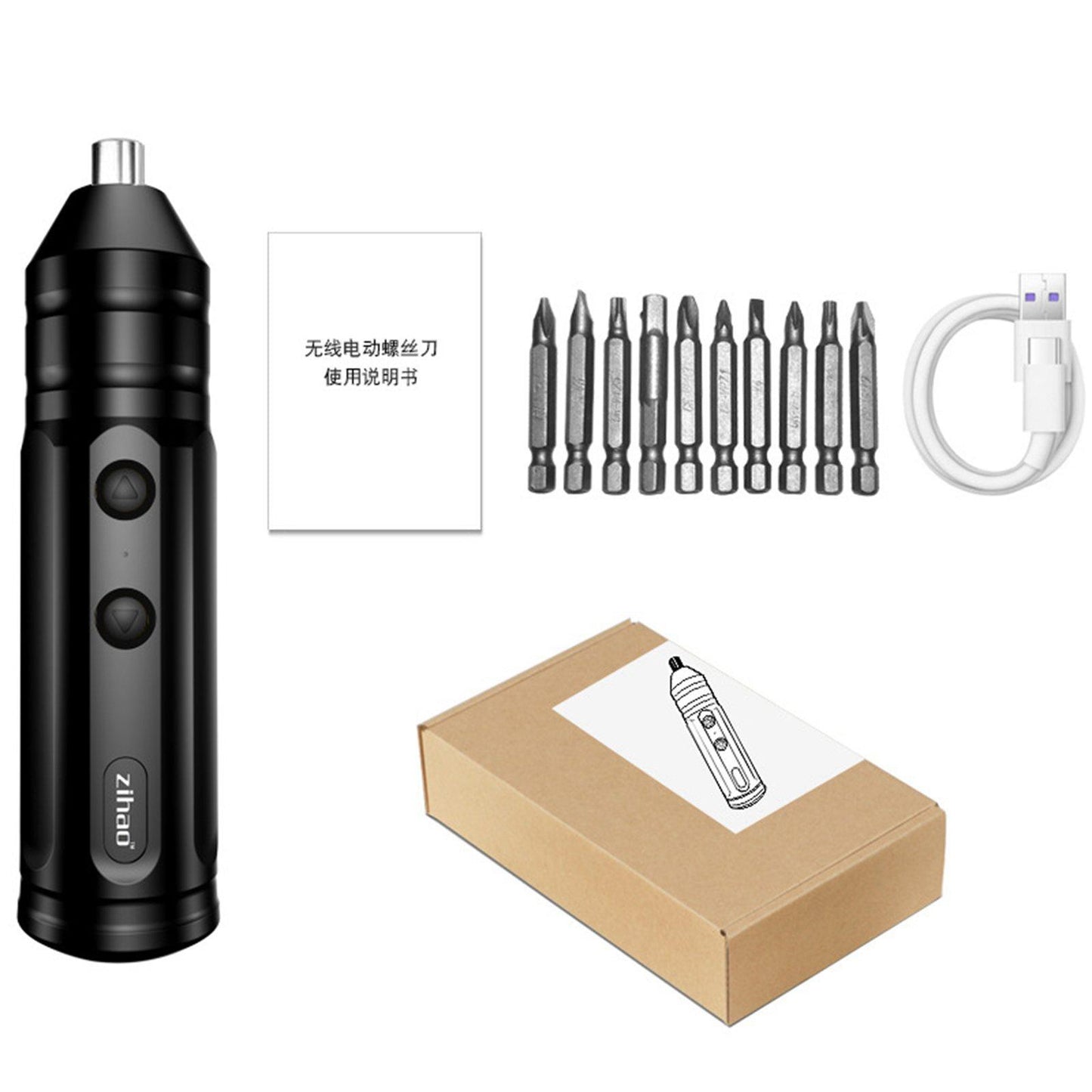 Electric Screwdriver One-Key Mini Screw Power Precision for Work Travel 10pcs