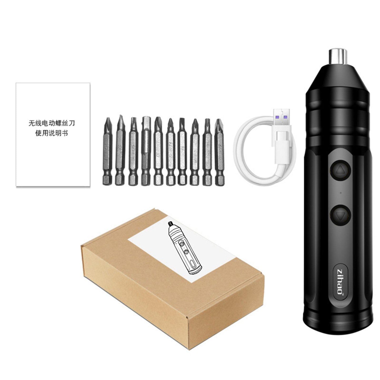 Electric Screwdriver One-Key Mini Screw Power Precision for Work Travel 10pcs
