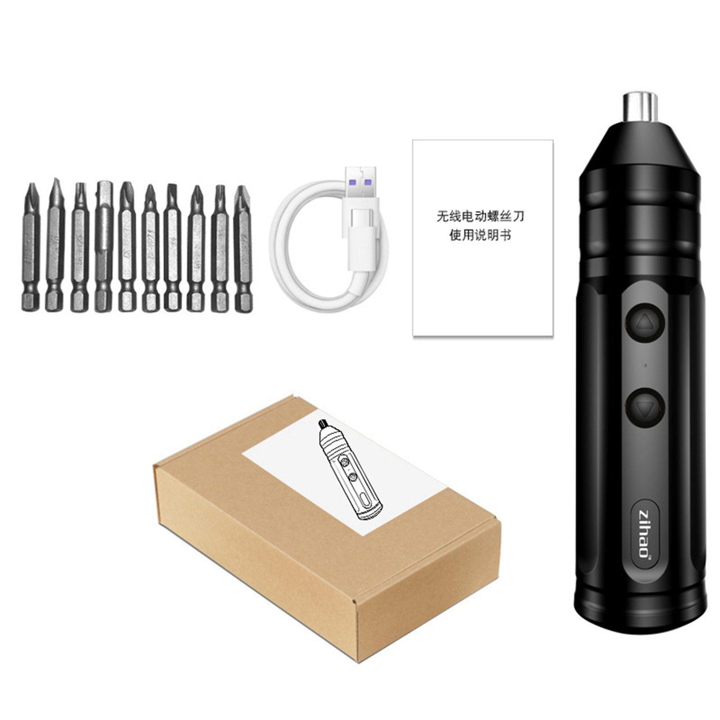 Electric Screwdriver One-Key Mini Screw Power Precision for Work Travel 10pcs