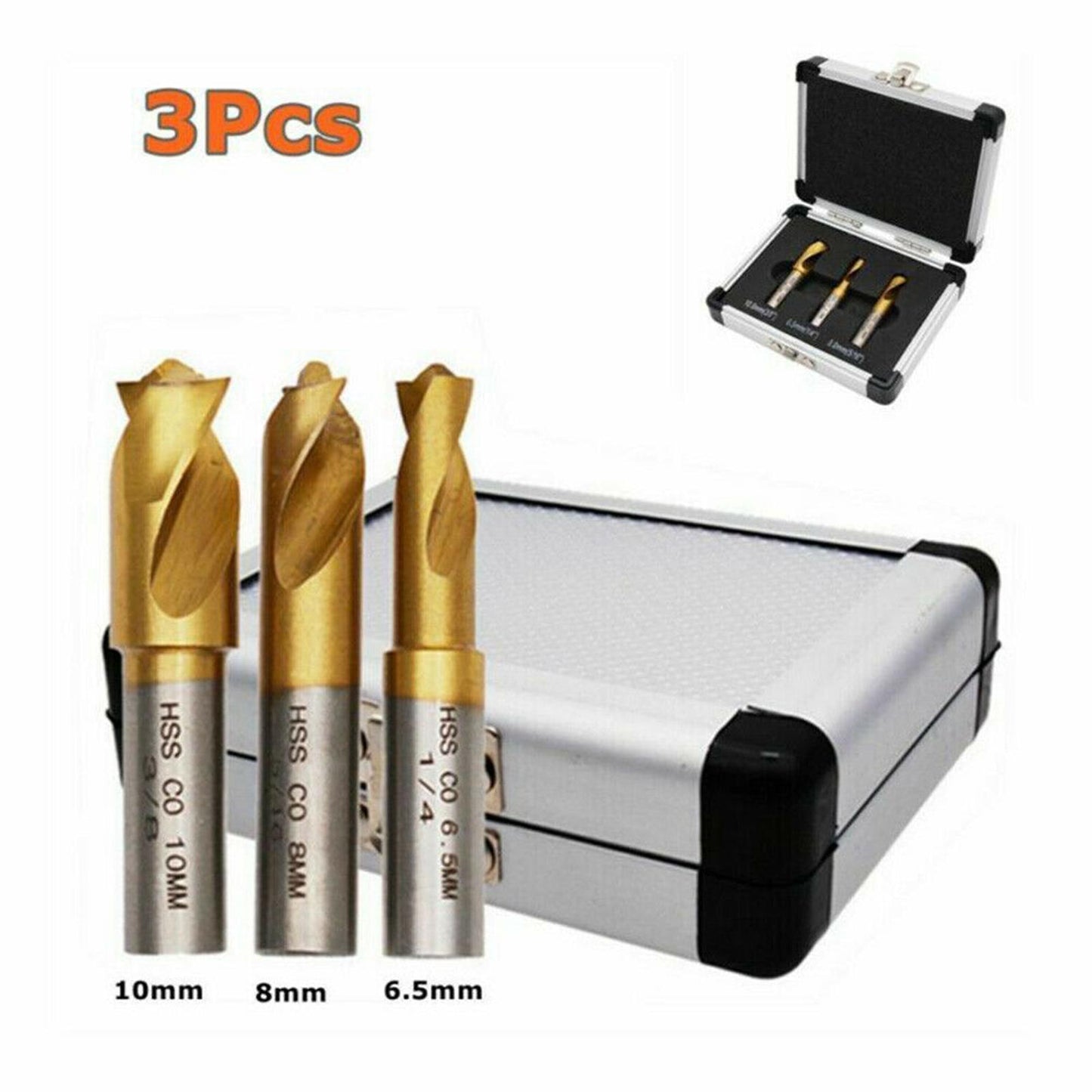 3Pcs Metal Twist Drill Bit for Hard Metal Copper Carpenter Tool 1/4 5/16 3/8
