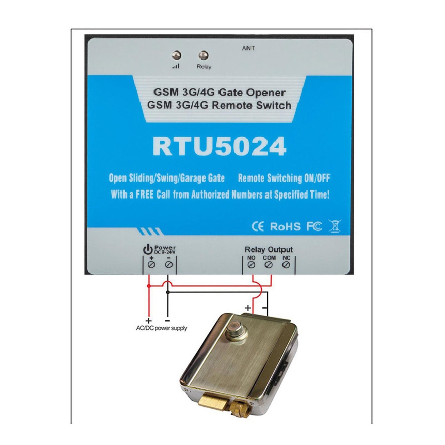 RTU5024 GSM Gate Opener Free Call Wireless Door Access Remote Control Kit  RTU5024C 3G