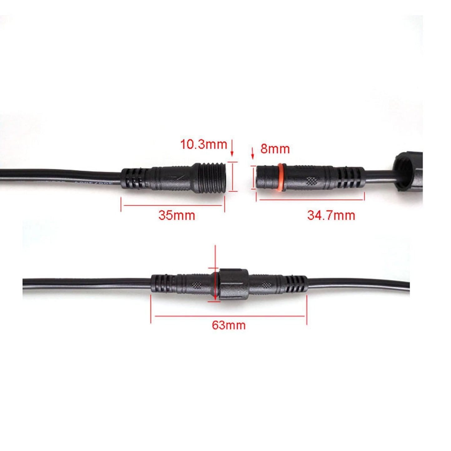 1PC Extension Wire Waterproof for Bus TV Boxes Rear View Backup Camera 2 Pin 1m