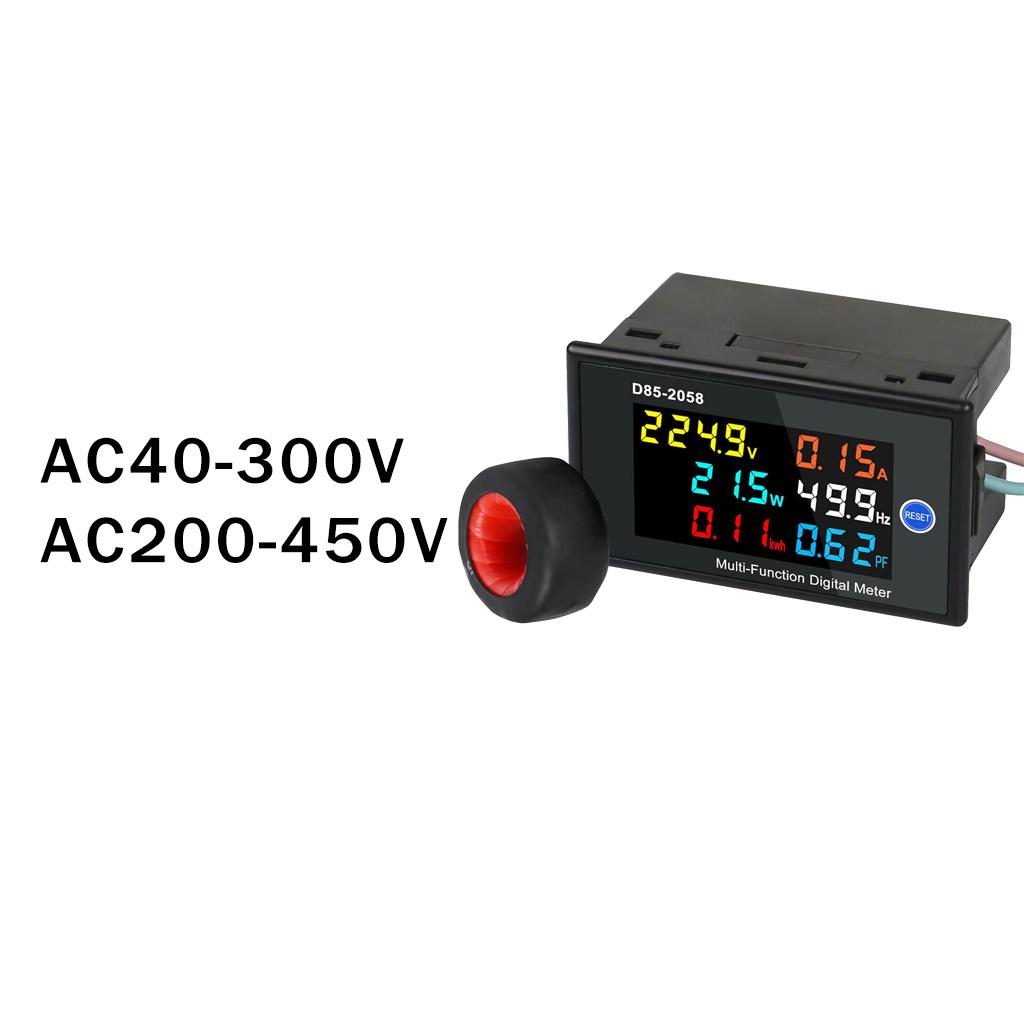 LCD AC Panel Meter Volt Current Voltmeter Ammeter Display Digital Monitor AC40 300V