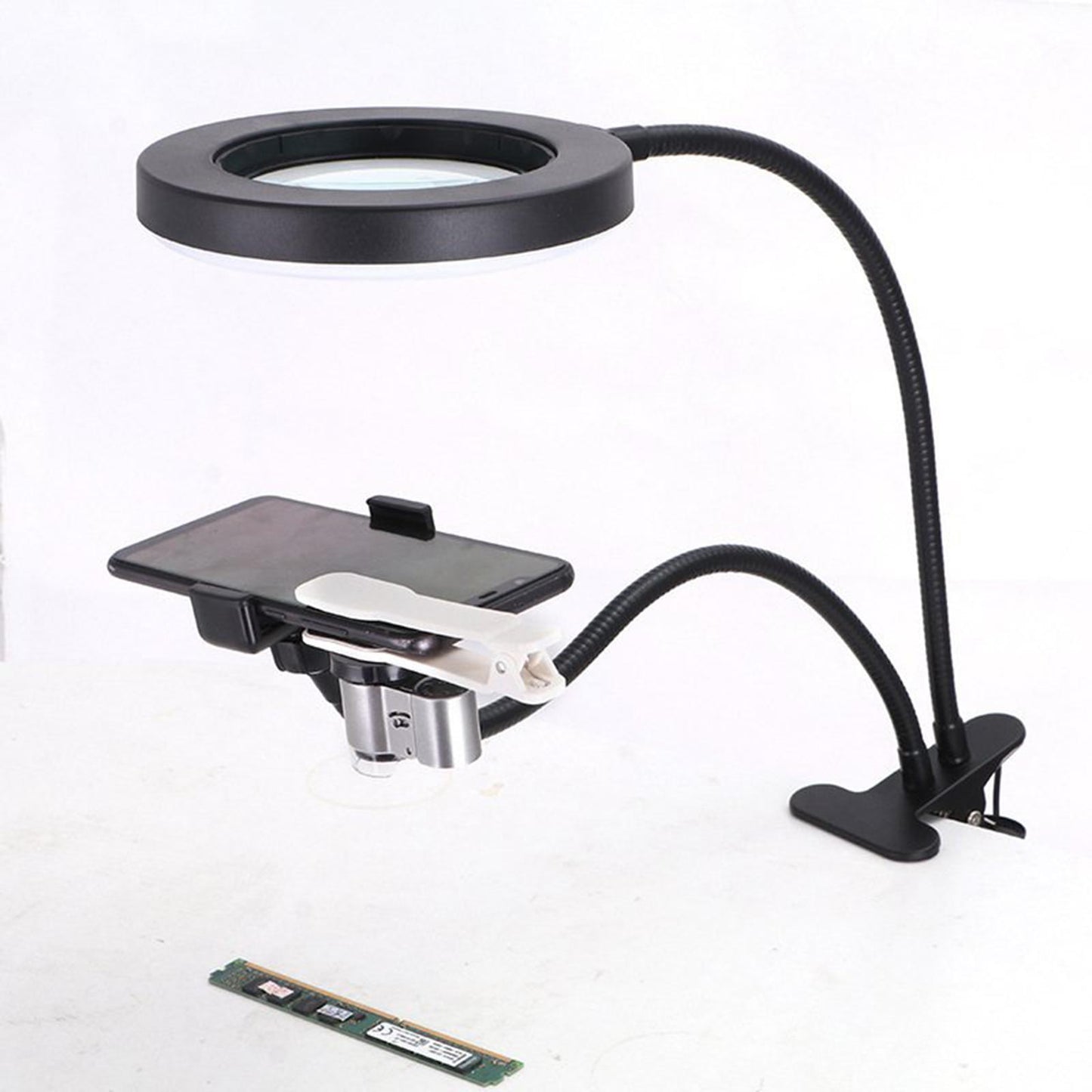 Magnifier Clip Lamp 10x Easy to Move Crafts Desktop for Jewelry Making