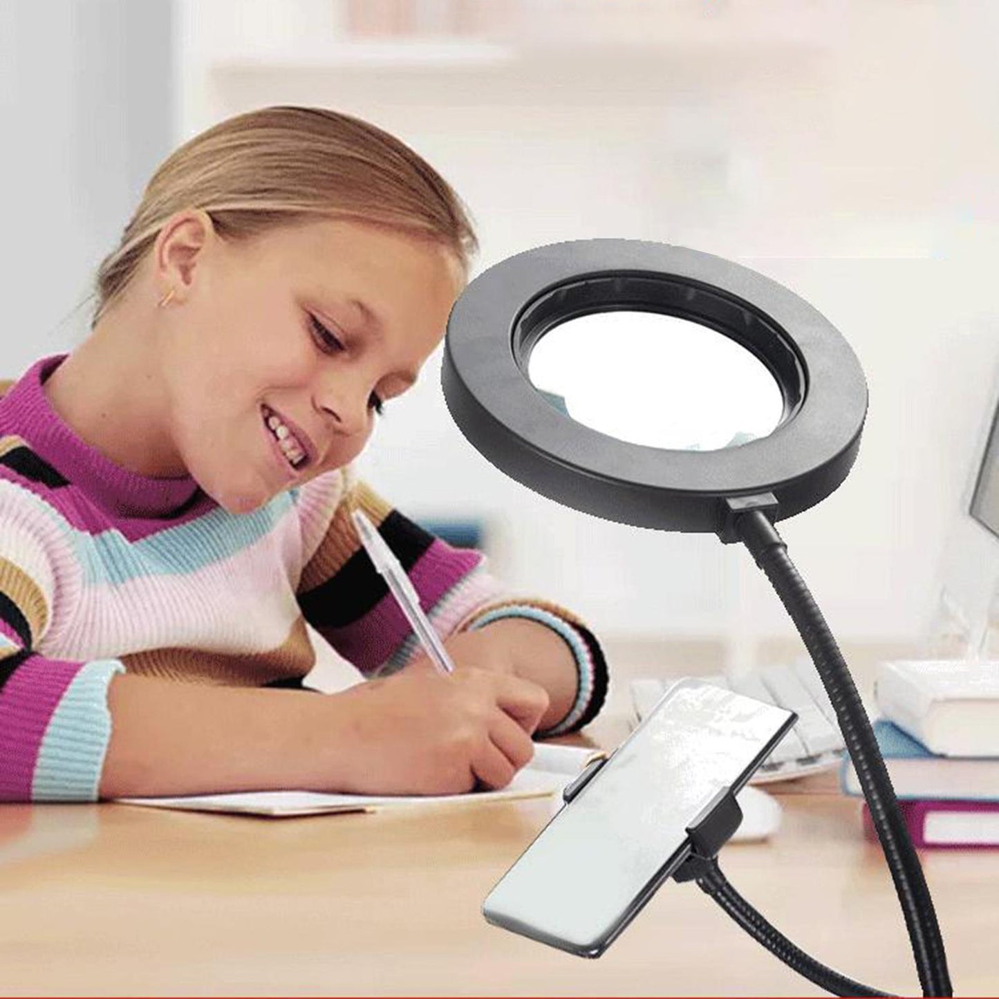 Magnifier Clip Lamp 10x Easy to Move Crafts Desktop for Jewelry Making