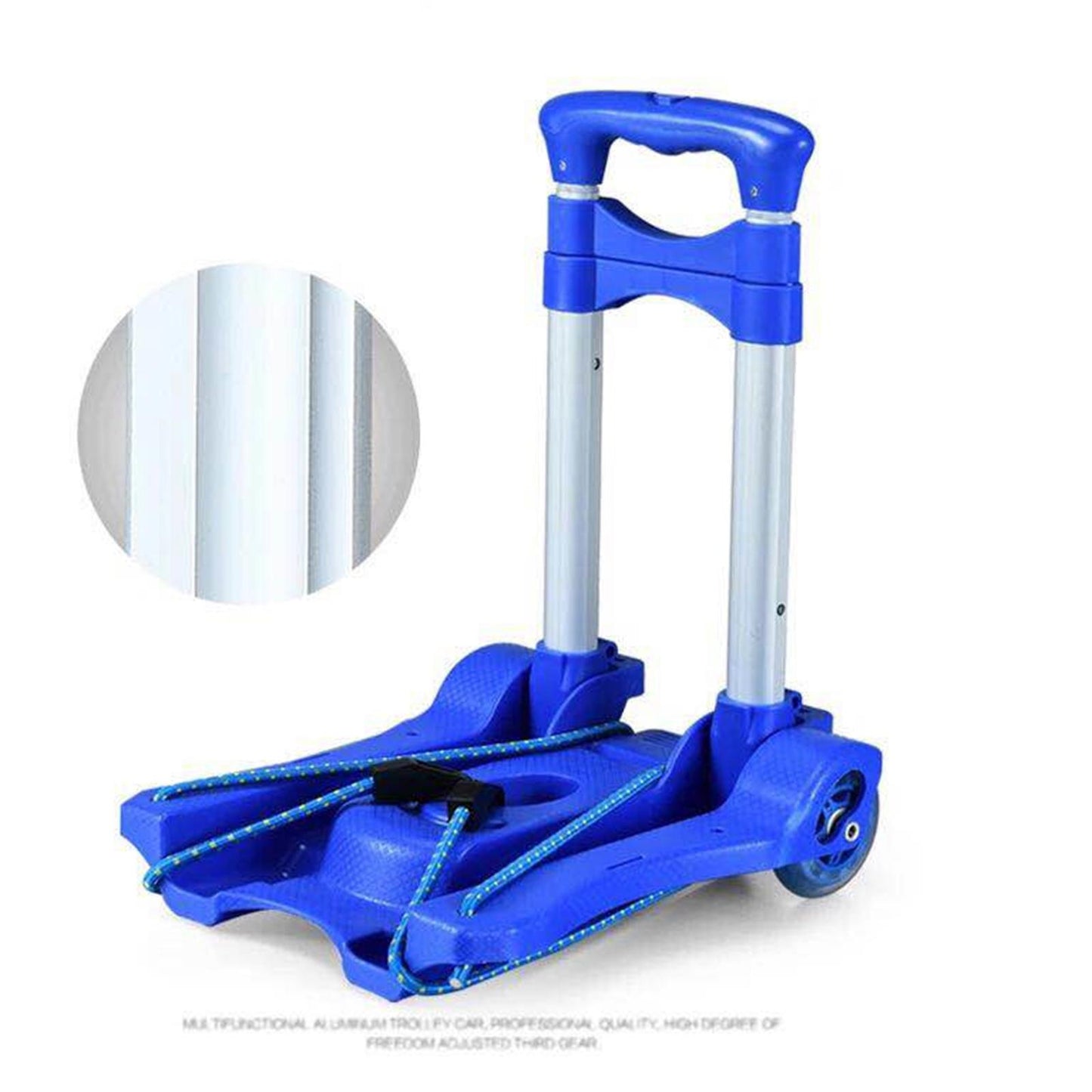 Heavy Duty Folding Hand Trolley Cart Load 35kg with Luggage Case for Luggage Blue