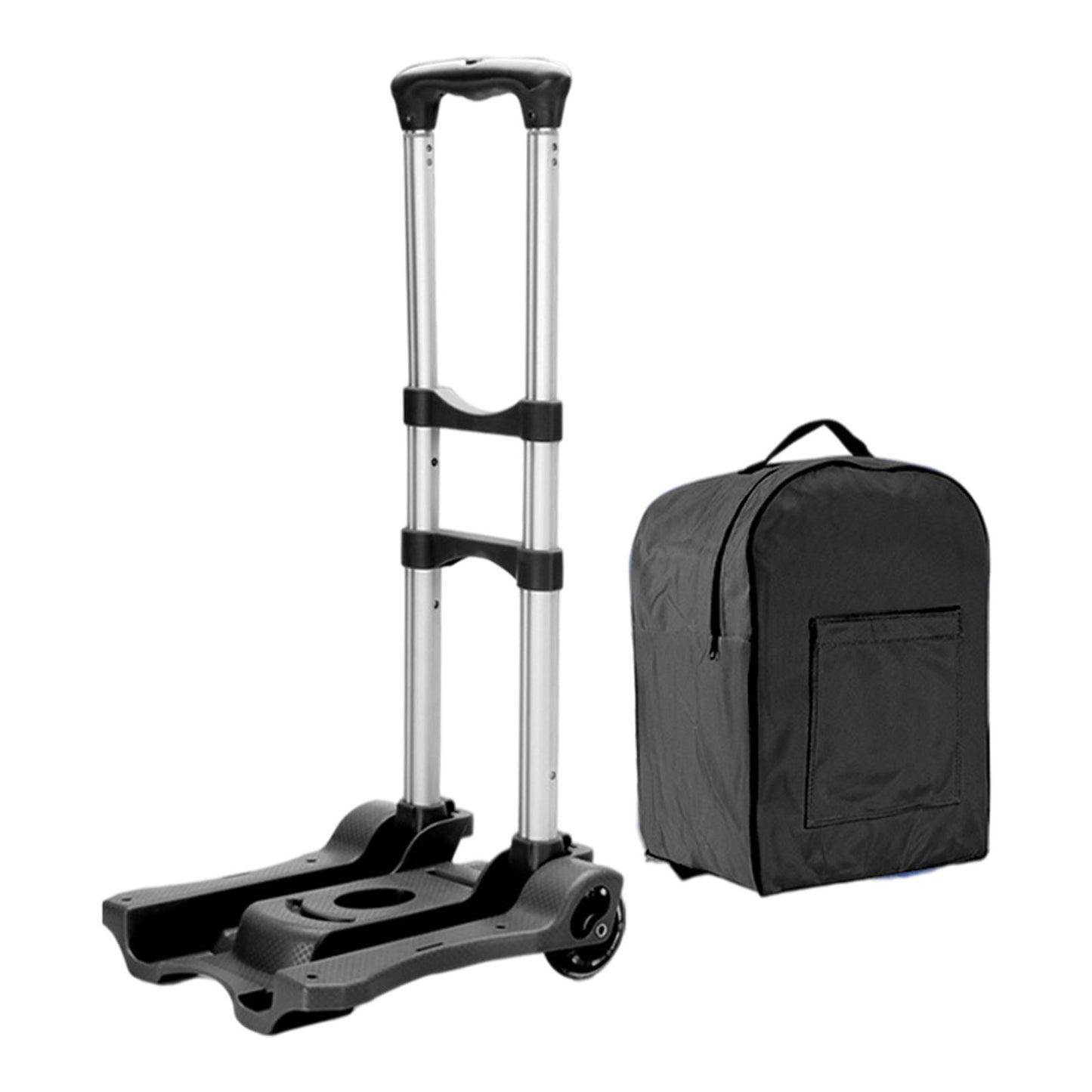 Heavy Duty Folding Hand Trolley Cart Load 35kg with Luggage Case for Luggage Black