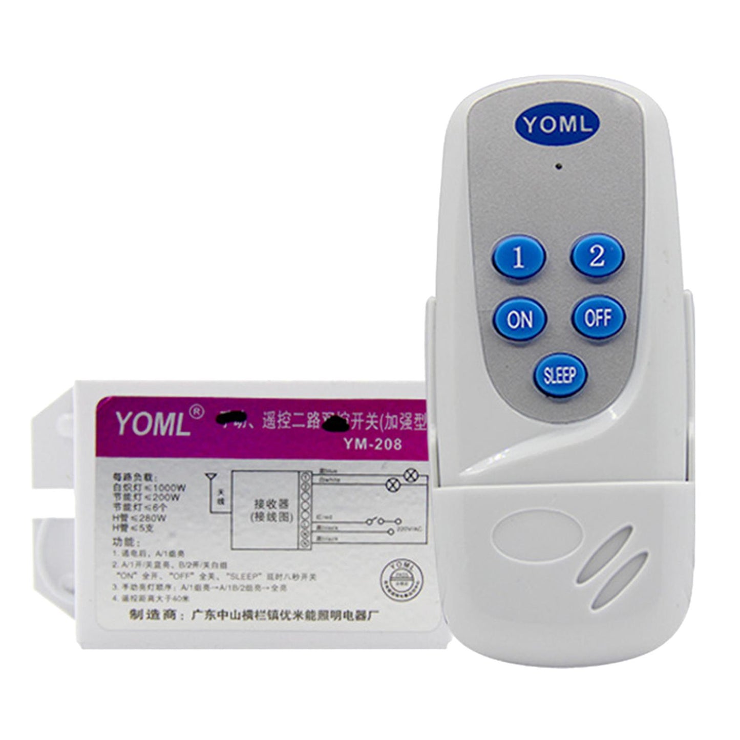 Remote Control Lamps Receiver for Corridor Workshop Appliances 2 Way