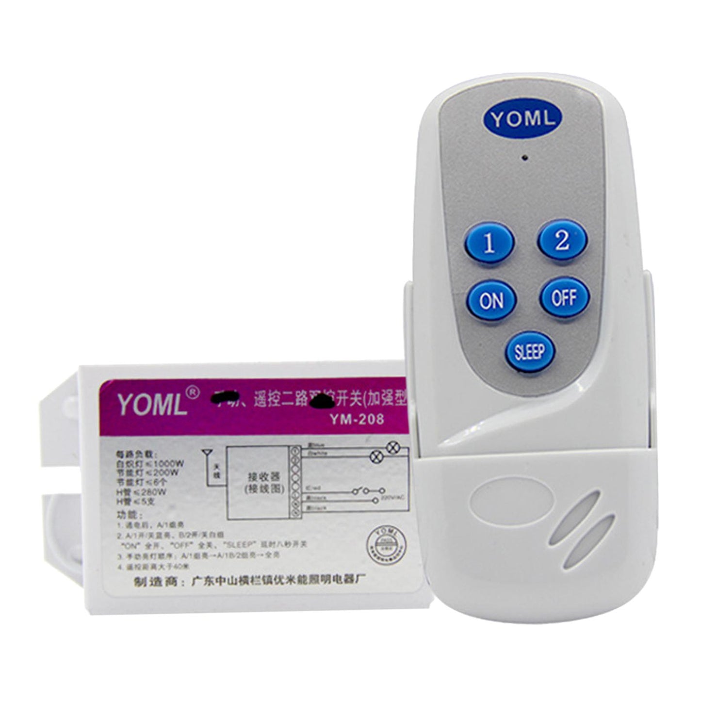 Remote Control Lamps Receiver for Corridor Workshop Appliances 2 Way