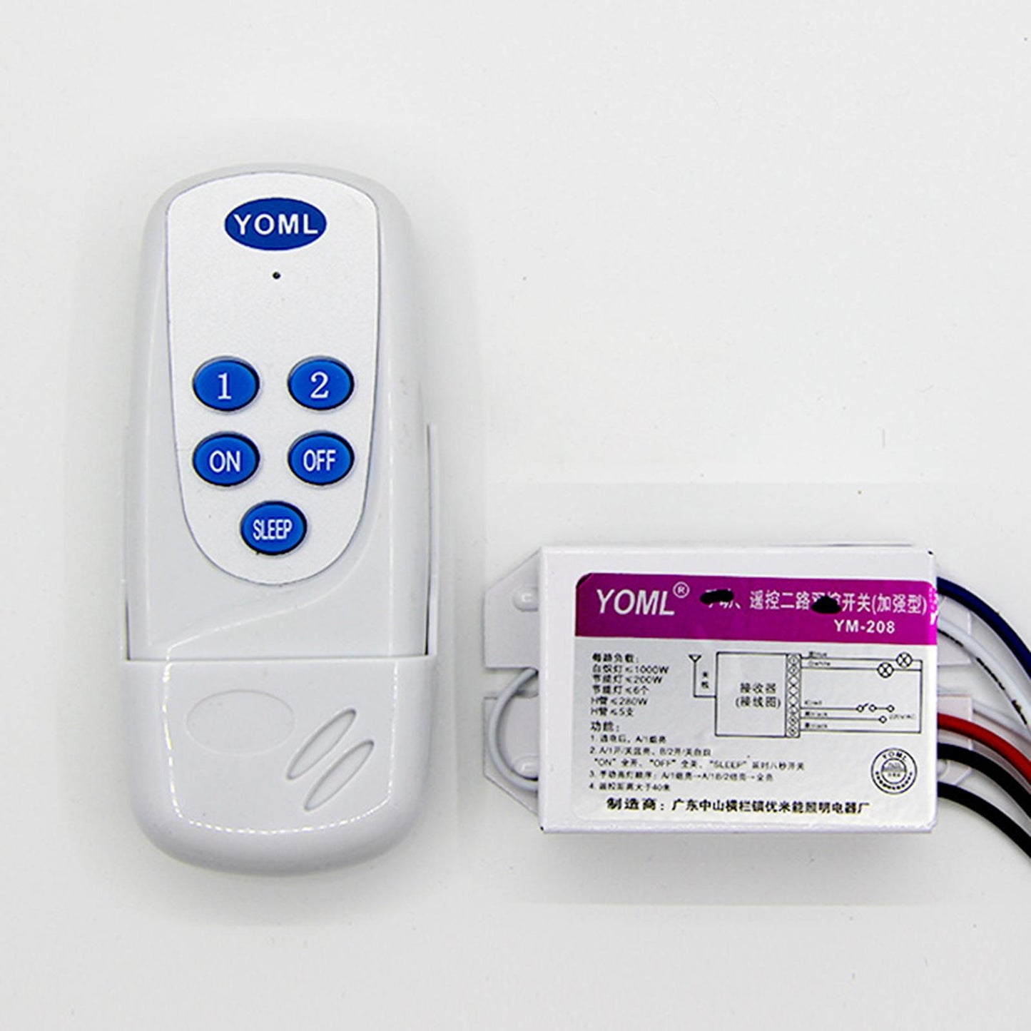 Remote Control Lamps Receiver for Corridor Workshop Appliances 2 Way