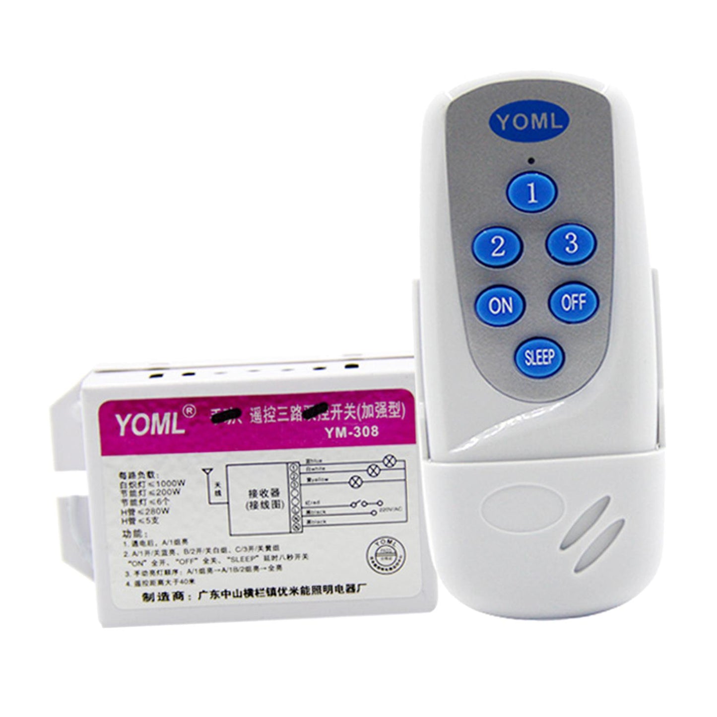 Remote Control Lamps Receiver for Corridor Workshop Appliances 3 Way
