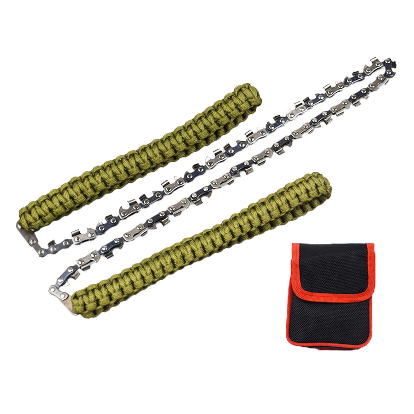 Rope Hand Chain Saw 25 High Reach Limb Hand Chain Saw with Rope Pouch Bag Green"