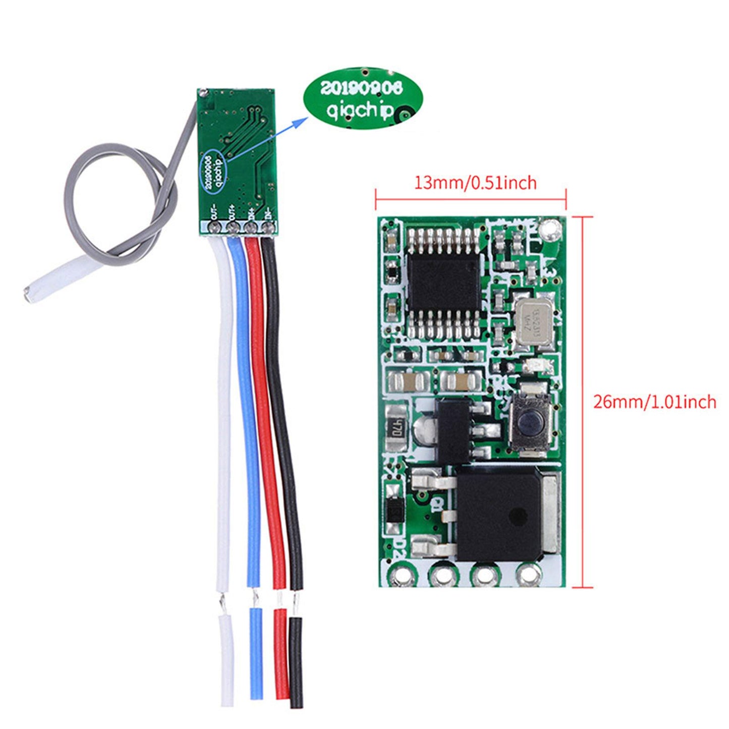 Wireless Remote Control Switch Micro Module Upgrade for LED Light Controller White Long Antenna