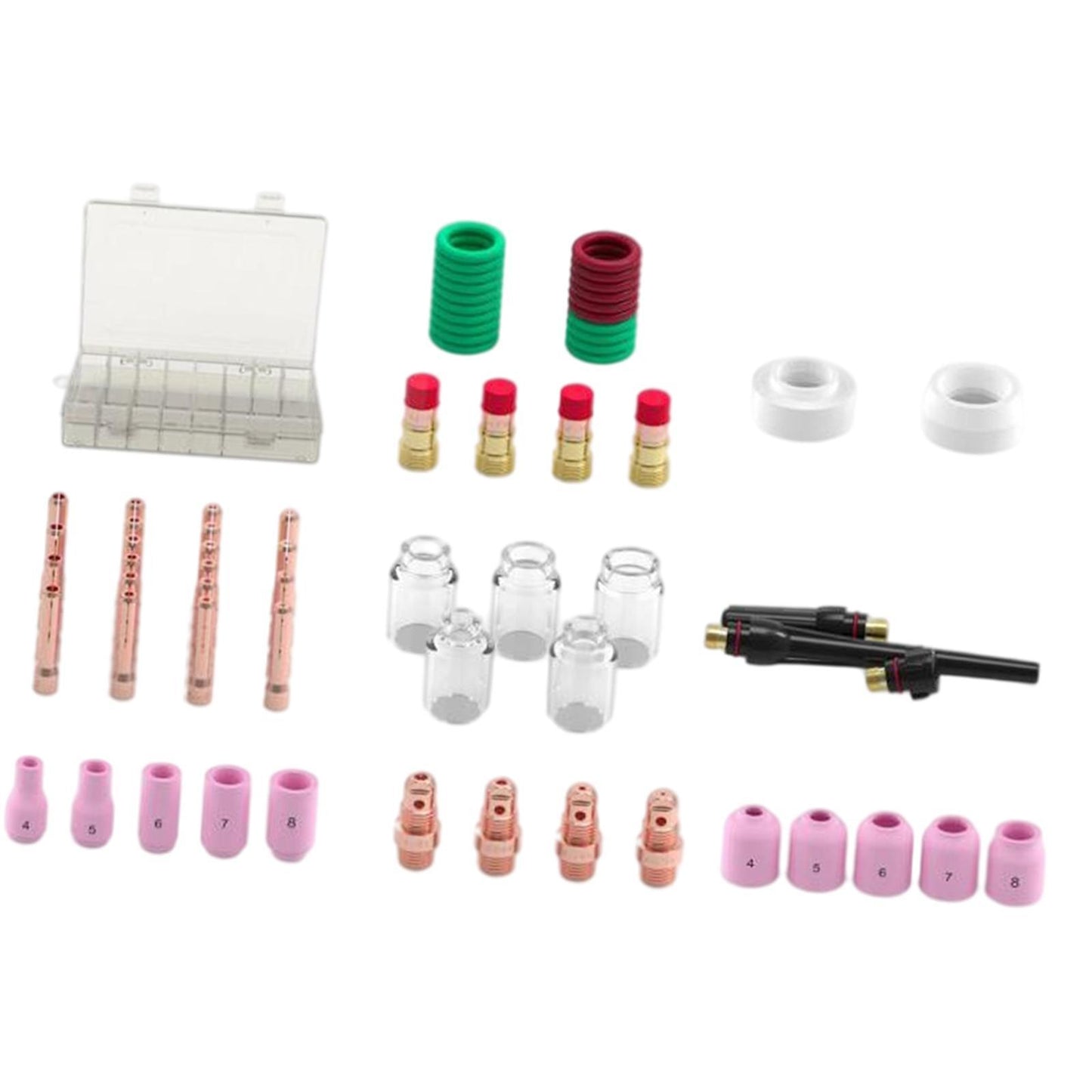 68 Pieces TIG Welding Lens Consumables Accessory Kits for WP Torch 17/18/26