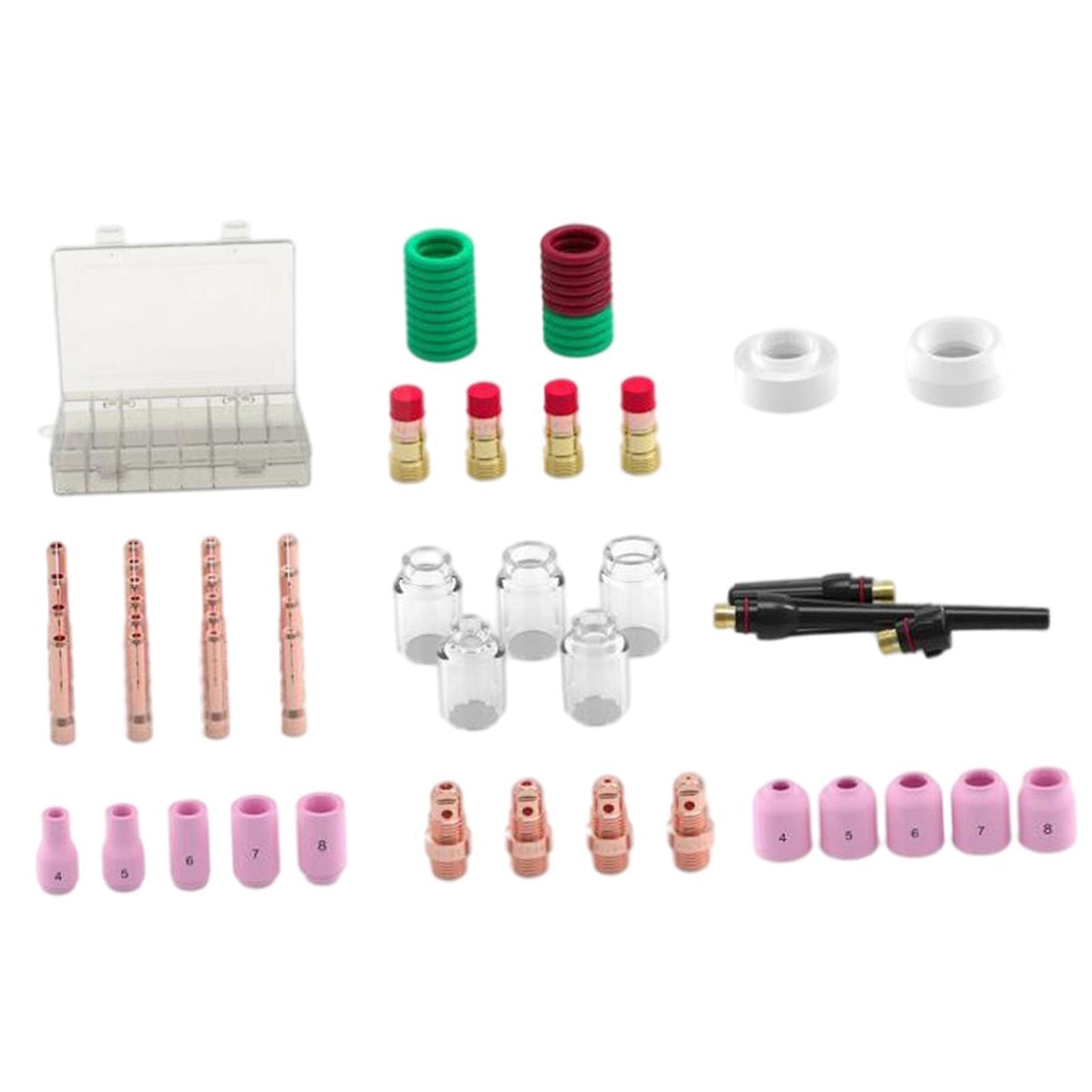 68 Pieces TIG Welding Lens Consumables Accessory Kits for WP Torch 17/18/26