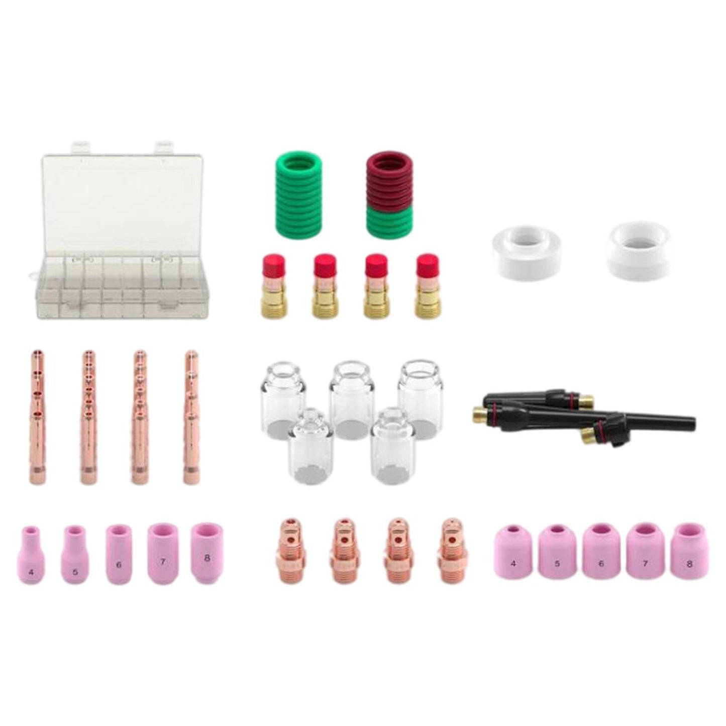 68 Pieces TIG Welding Lens Consumables Accessory Kits for WP Torch 17/18/26