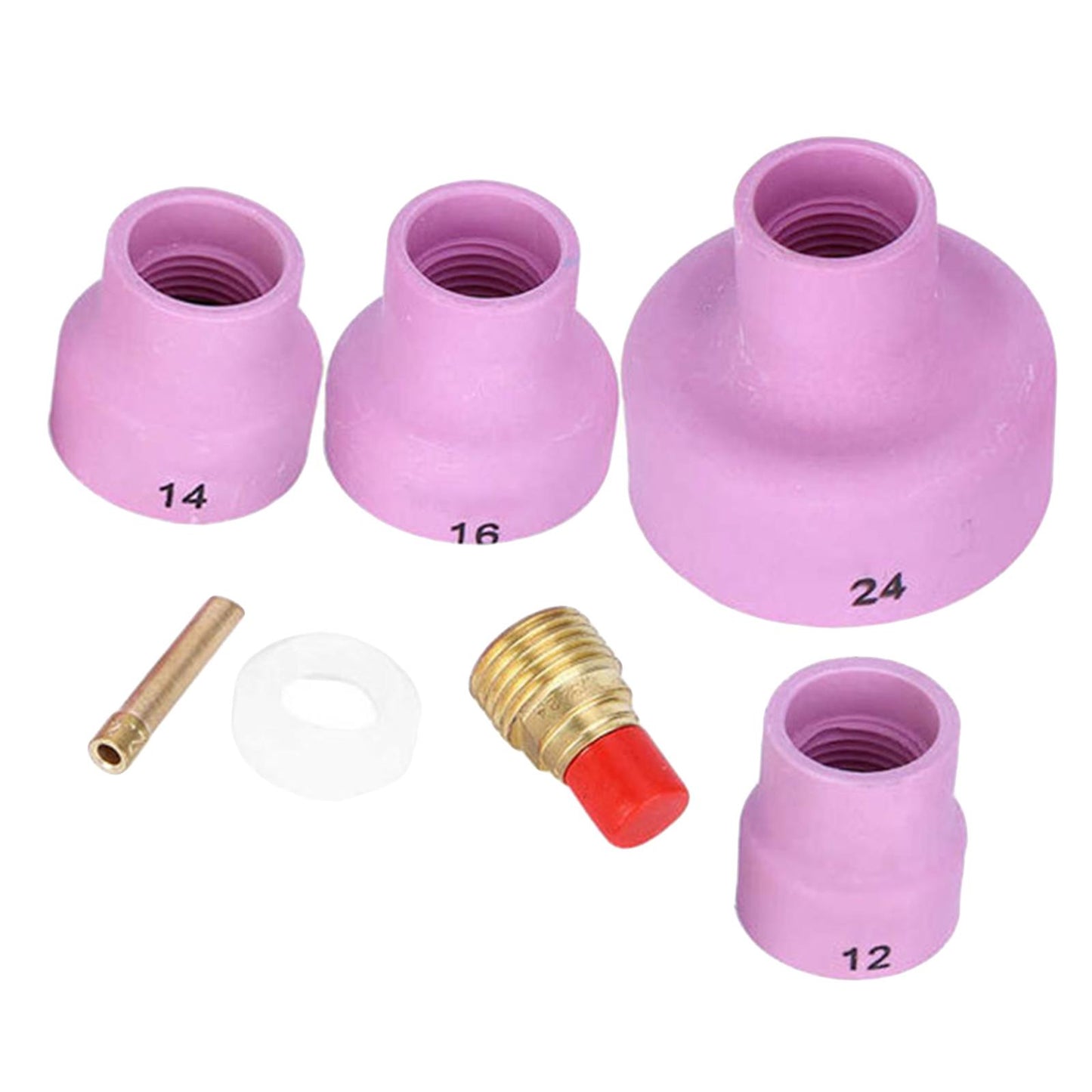 7Pcs Ceramic Welding Cups Consumables Kit Argon ARC Tool for WP 9/20/25