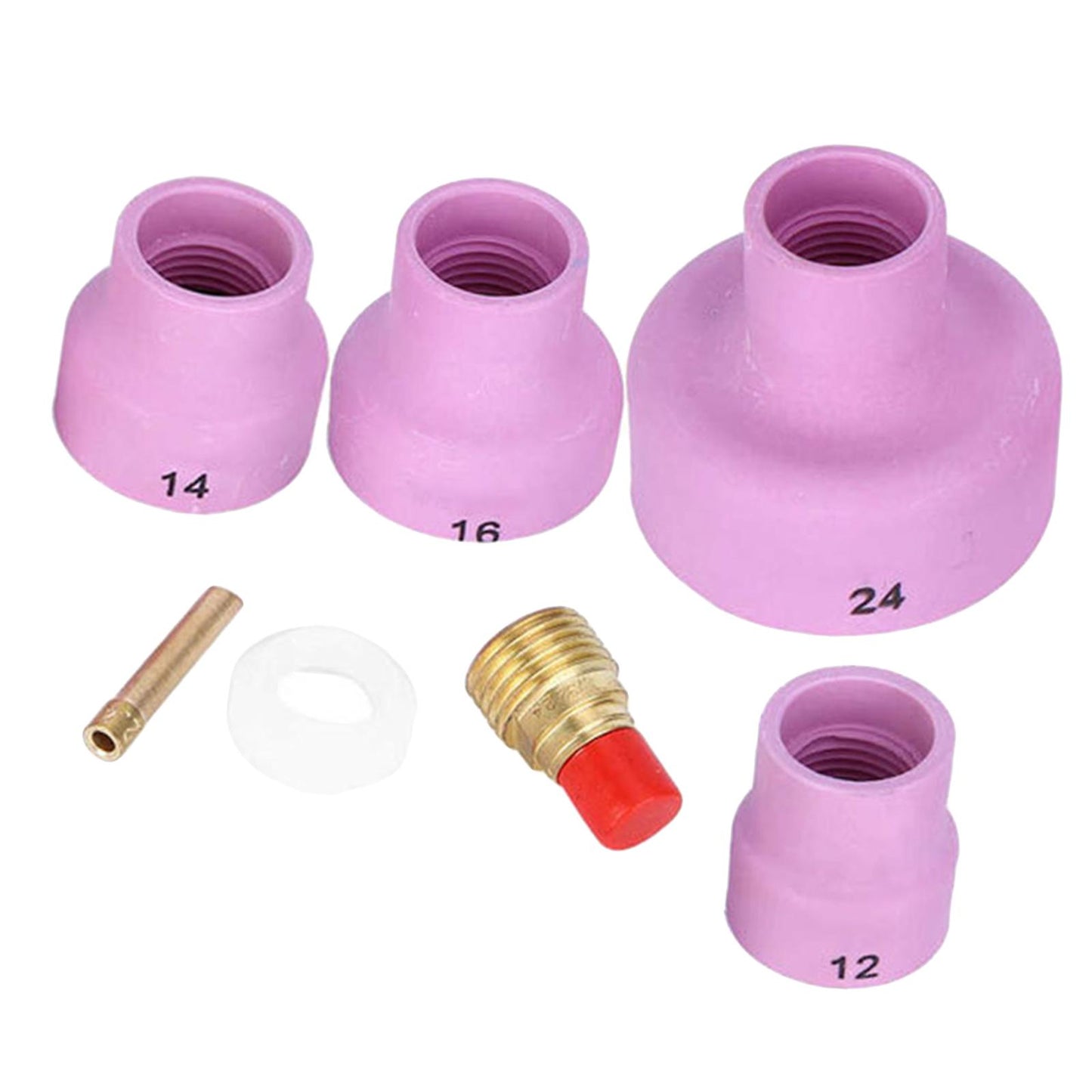 7Pcs Ceramic Welding Cups Consumables Kit Argon ARC Tool for WP 9/20/25