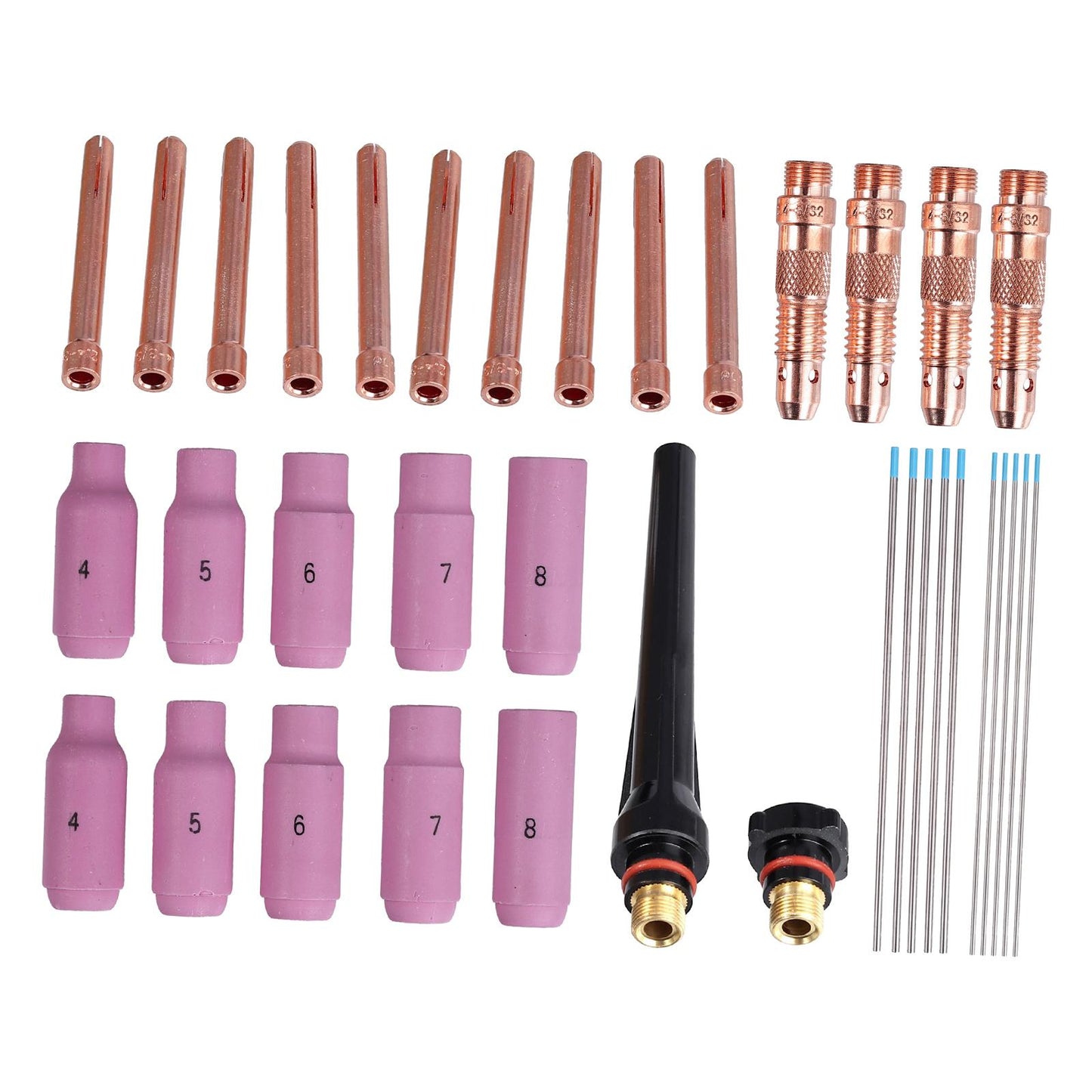 36Pcs Welding Consumable Kit Welding Torch Set for WP17/18/26 Welding Gun