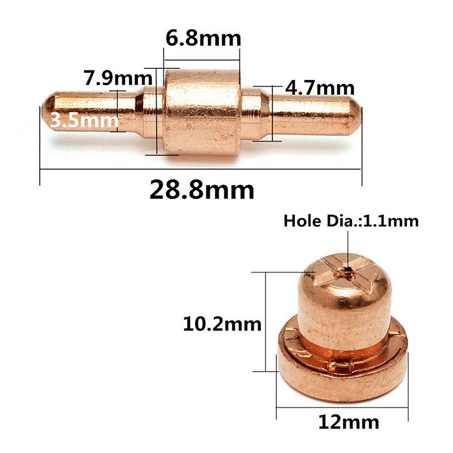100Pcs PT31 LG40 Plasma Cutter Consumables Torch Electrode Tip Nozzle