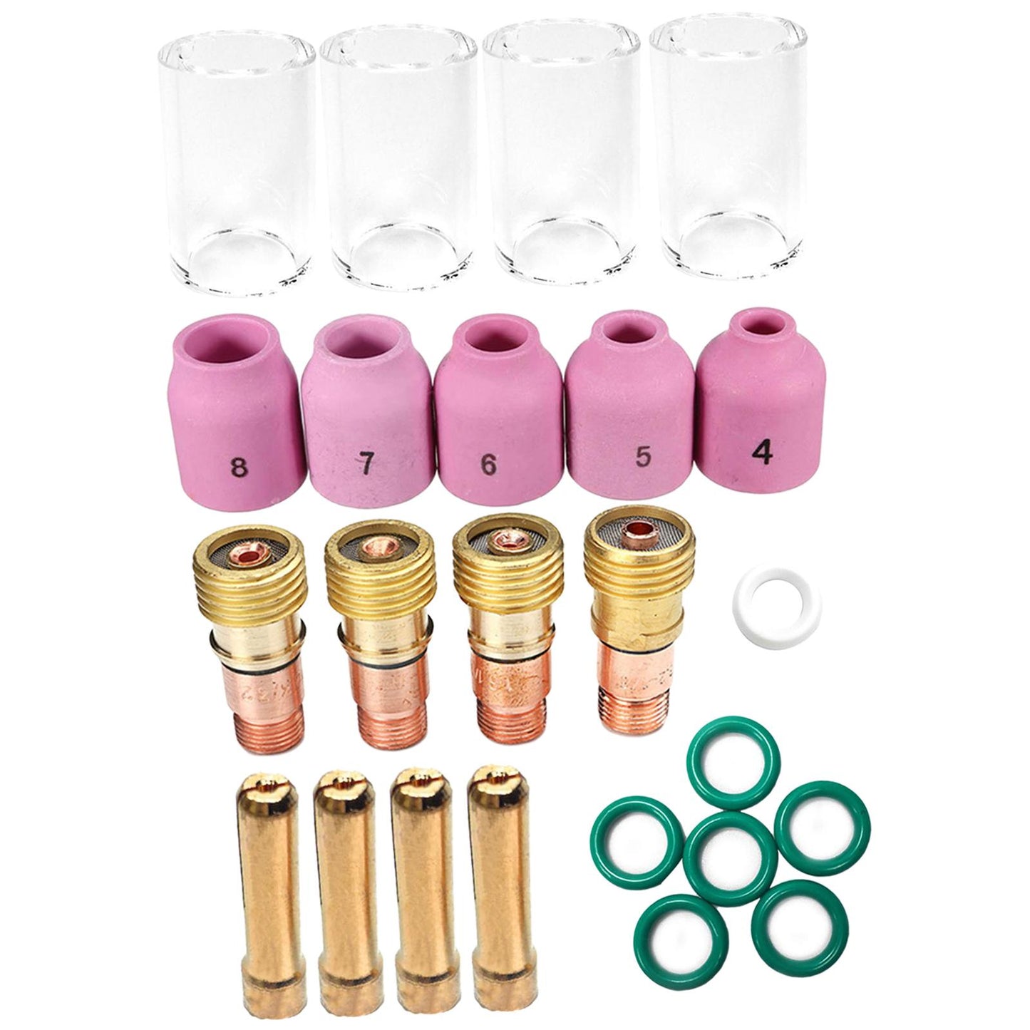 26Pcs Torch TIG Welding Glass Kit Collets Body Gas Lens for WP17 18 26 Accs