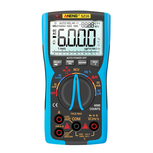 Digital Multimeter DC AC Voltmeter Resistance Detector Blue SZ16