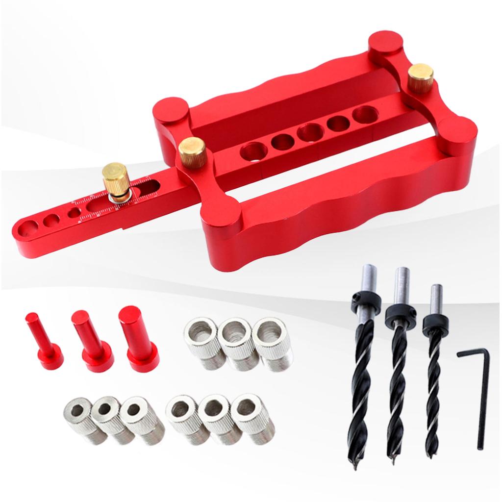 Self Centering Doweling Jig Kit, Wood Drill Guide for Woodworking Joinery With drill