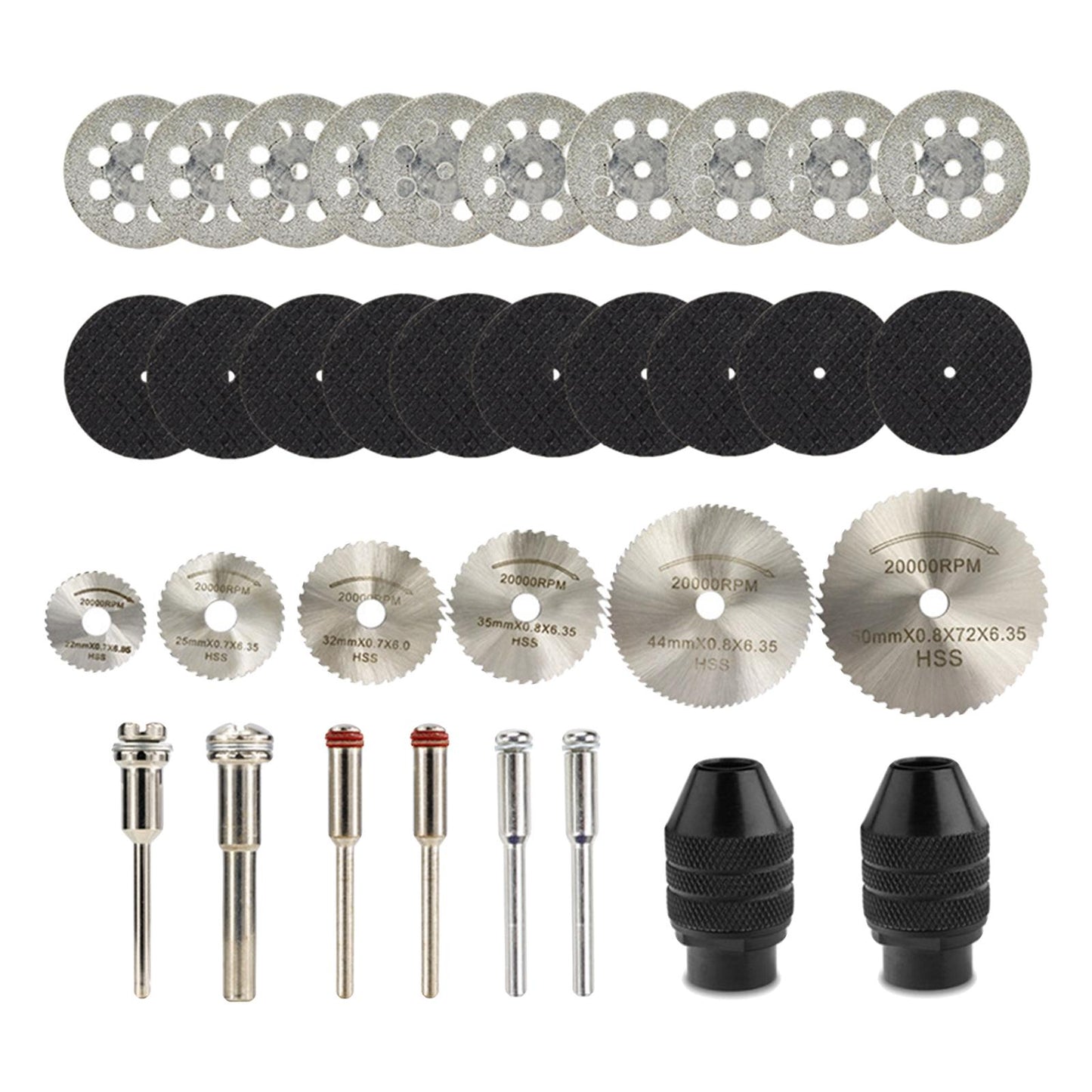 Cutting Wheel Cut Off 34Pcs Accessories Mini for Metal Stone Woodworking