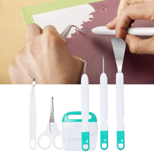 6Pcs Basic Vinyl Tool Kit Crafts Lettering Precision Weeding Kits Splicing Green