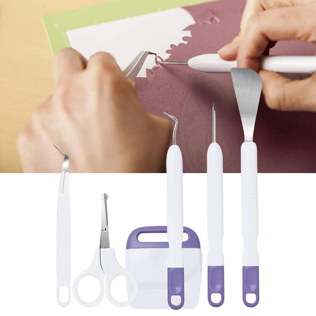 6Pcs Basic Vinyl Tool Kit Crafts Lettering Precision Weeding Kits Splicing Purple