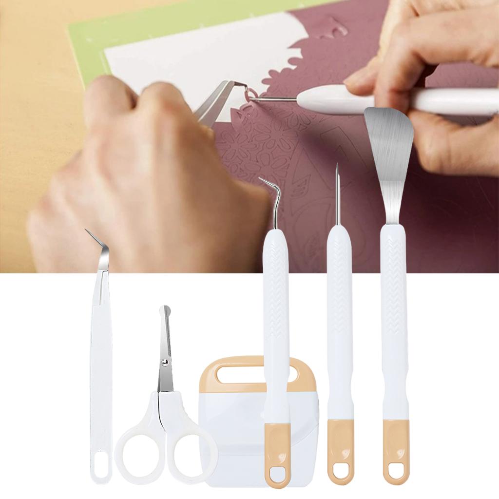 6Pcs Basic Vinyl Tool Kit Crafts Lettering Precision Weeding Kits Splicing Yellow