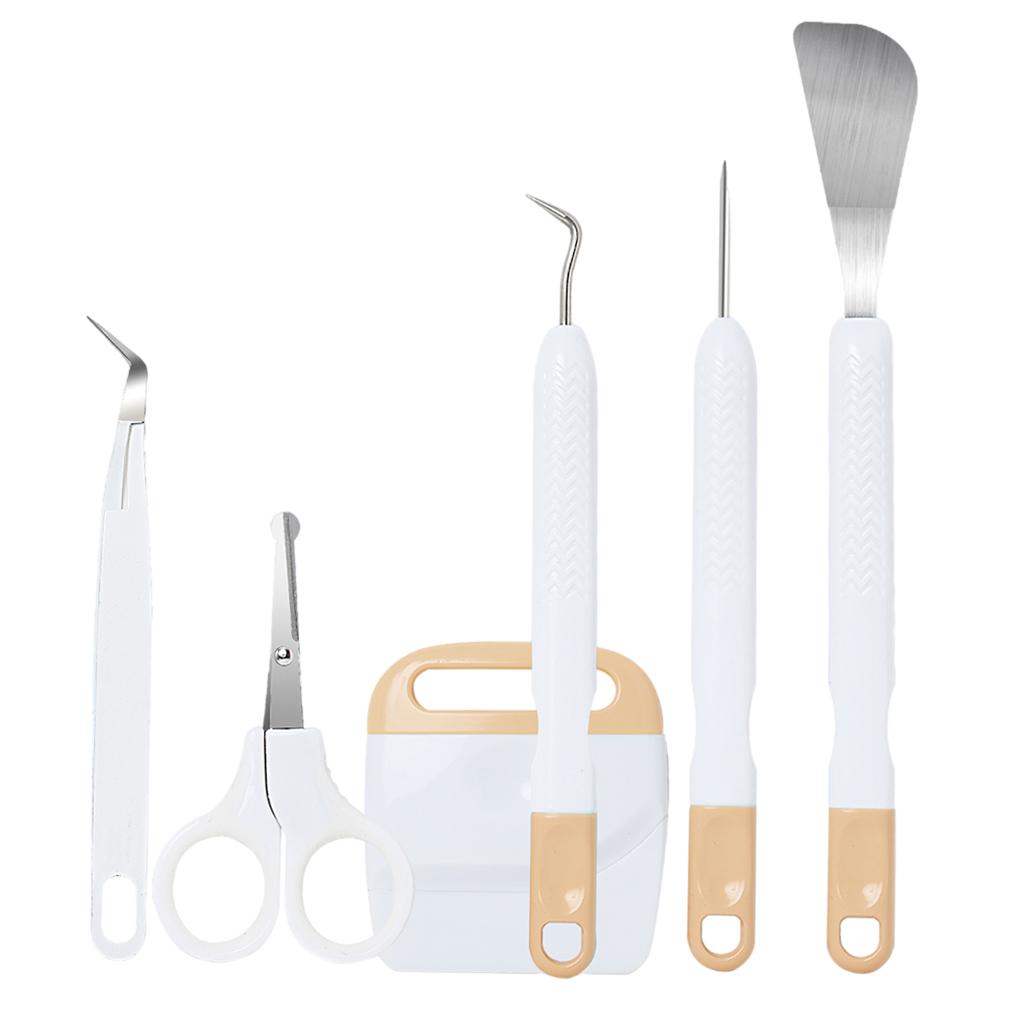 6Pcs Basic Vinyl Tool Kit Crafts Lettering Precision Weeding Kits Splicing Yellow
