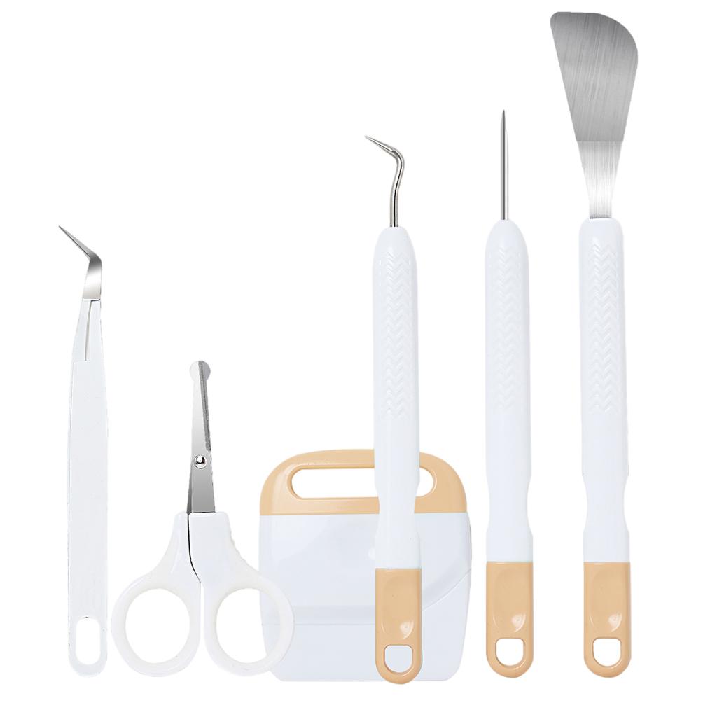 6Pcs Basic Vinyl Tool Kit Crafts Lettering Precision Weeding Kits Splicing Yellow
