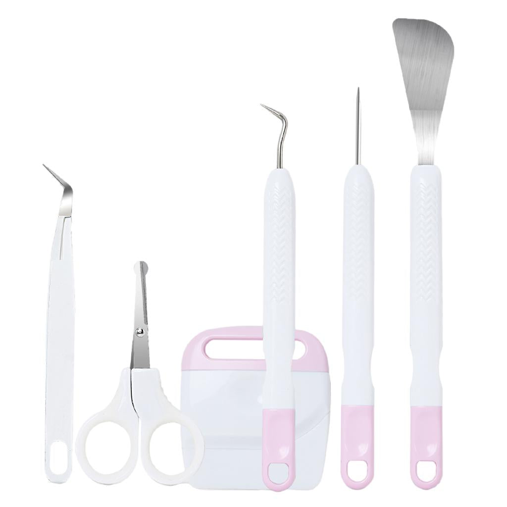 6Pcs Basic Vinyl Tool Kit Crafts Lettering Precision Weeding Kits Splicing Pink