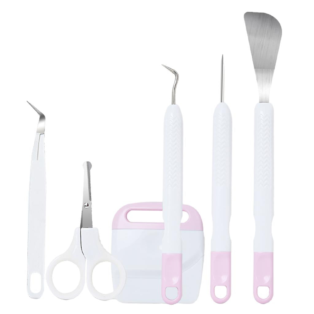 6Pcs Basic Vinyl Tool Kit Crafts Lettering Precision Weeding Kits Splicing Pink