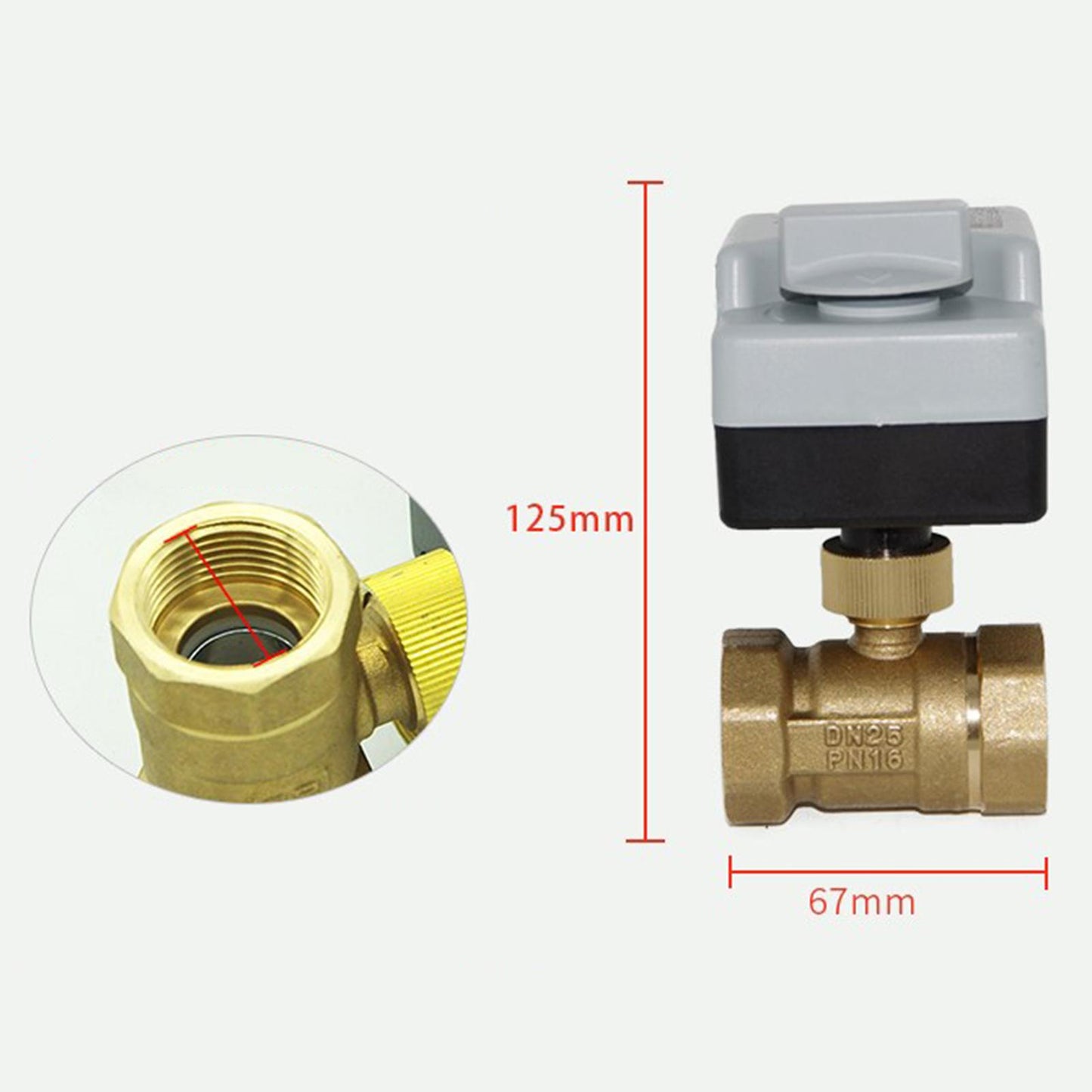 Two Way AC220V Brass Motorized Ball Valve,1 1/2" 3/4" Electric Valves DN25"