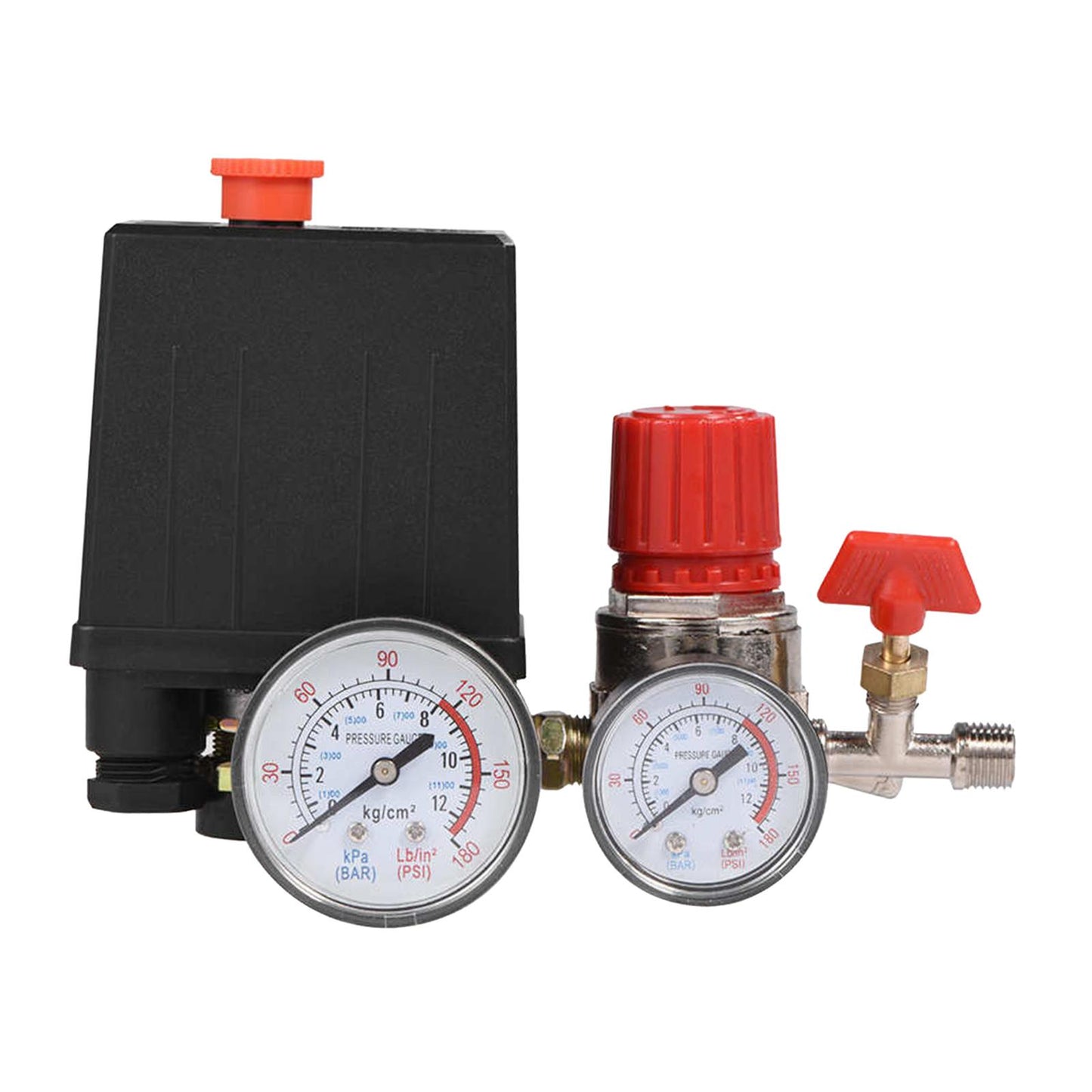 Air Compressor Pressure Switch Control Valve Regulator Gauges Kit