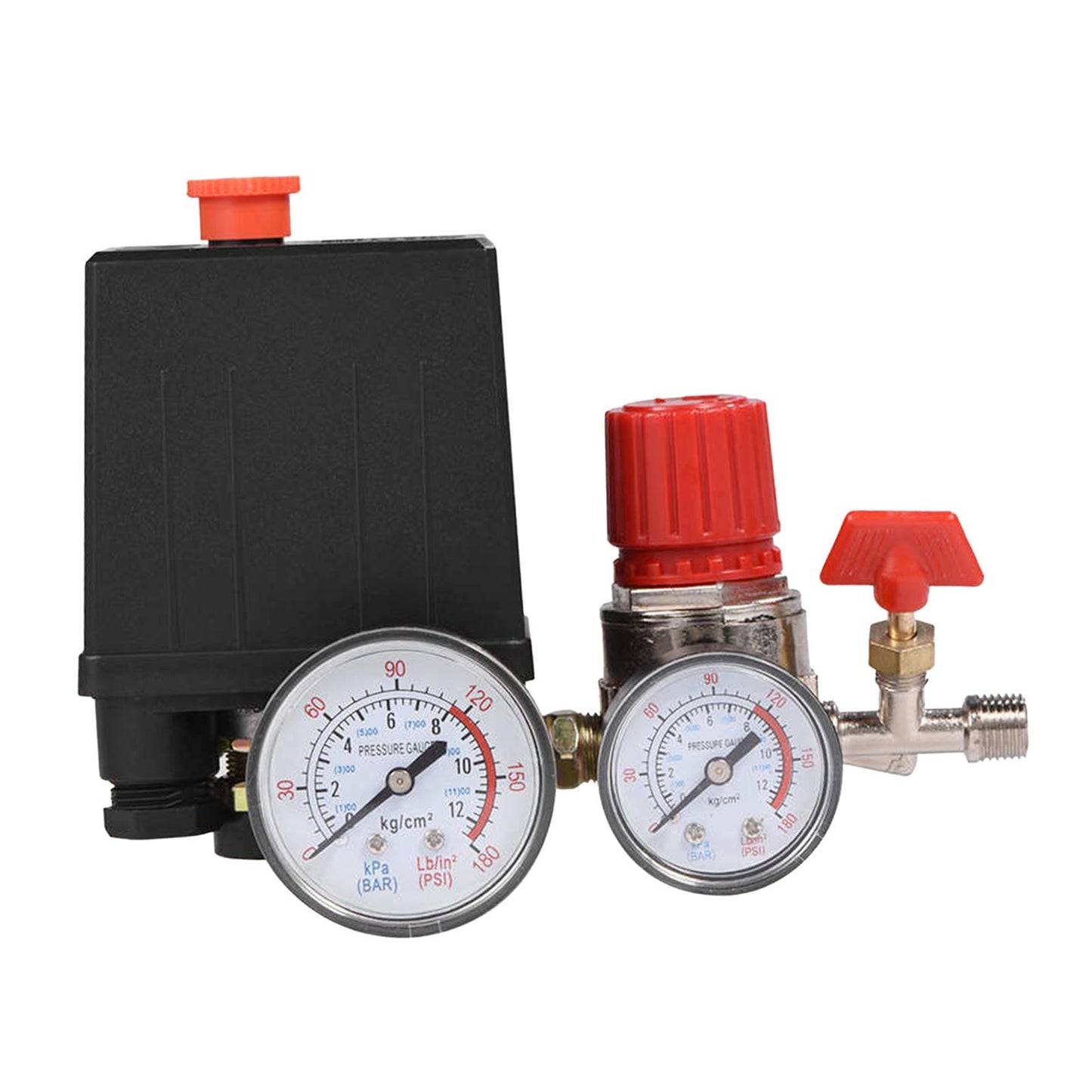 Air Compressor Pressure Switch Control Valve Regulator Gauges Kit