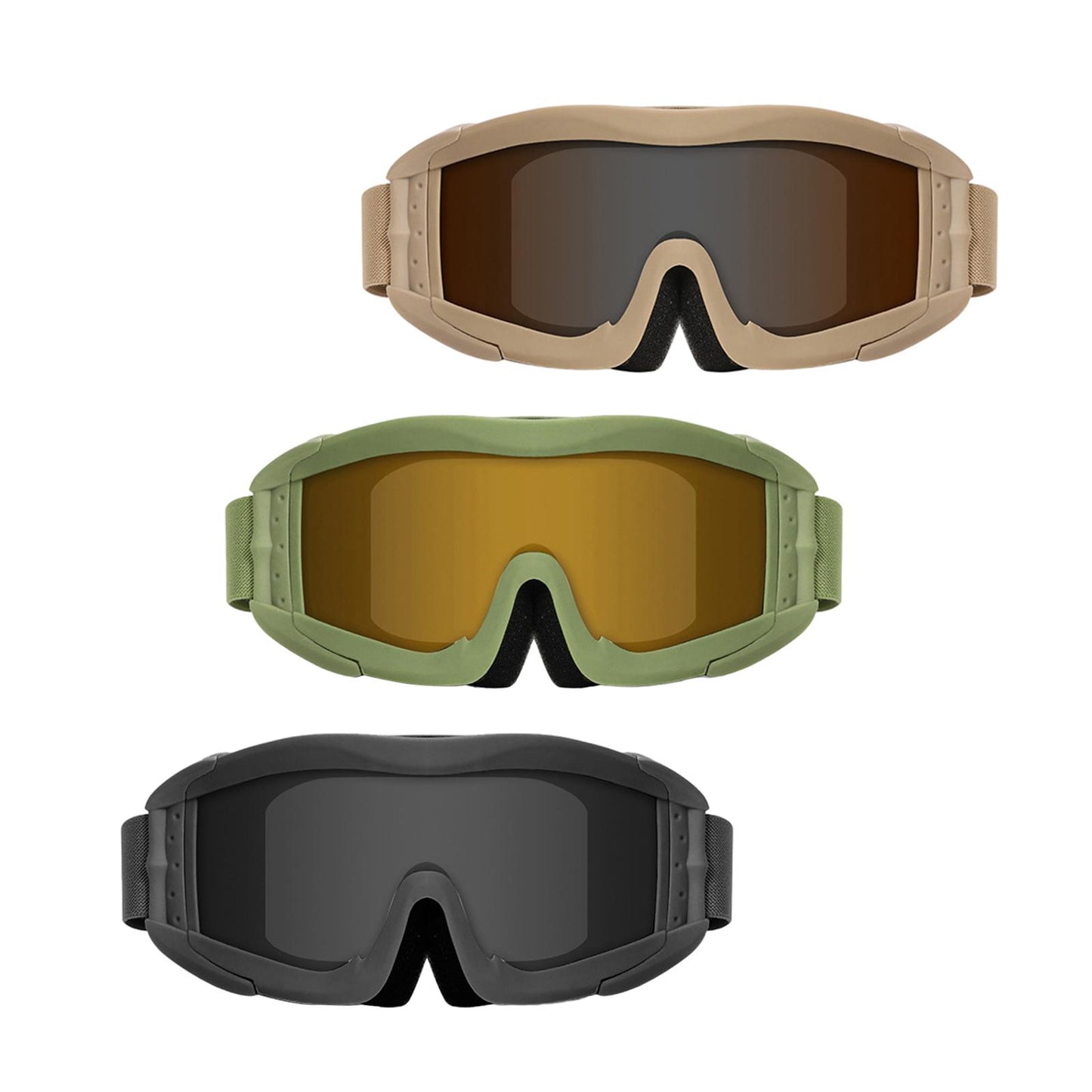 Anti-Impact Tactical Windproof Goggles Goggle Impact Resistant Glasses ArmyGreen