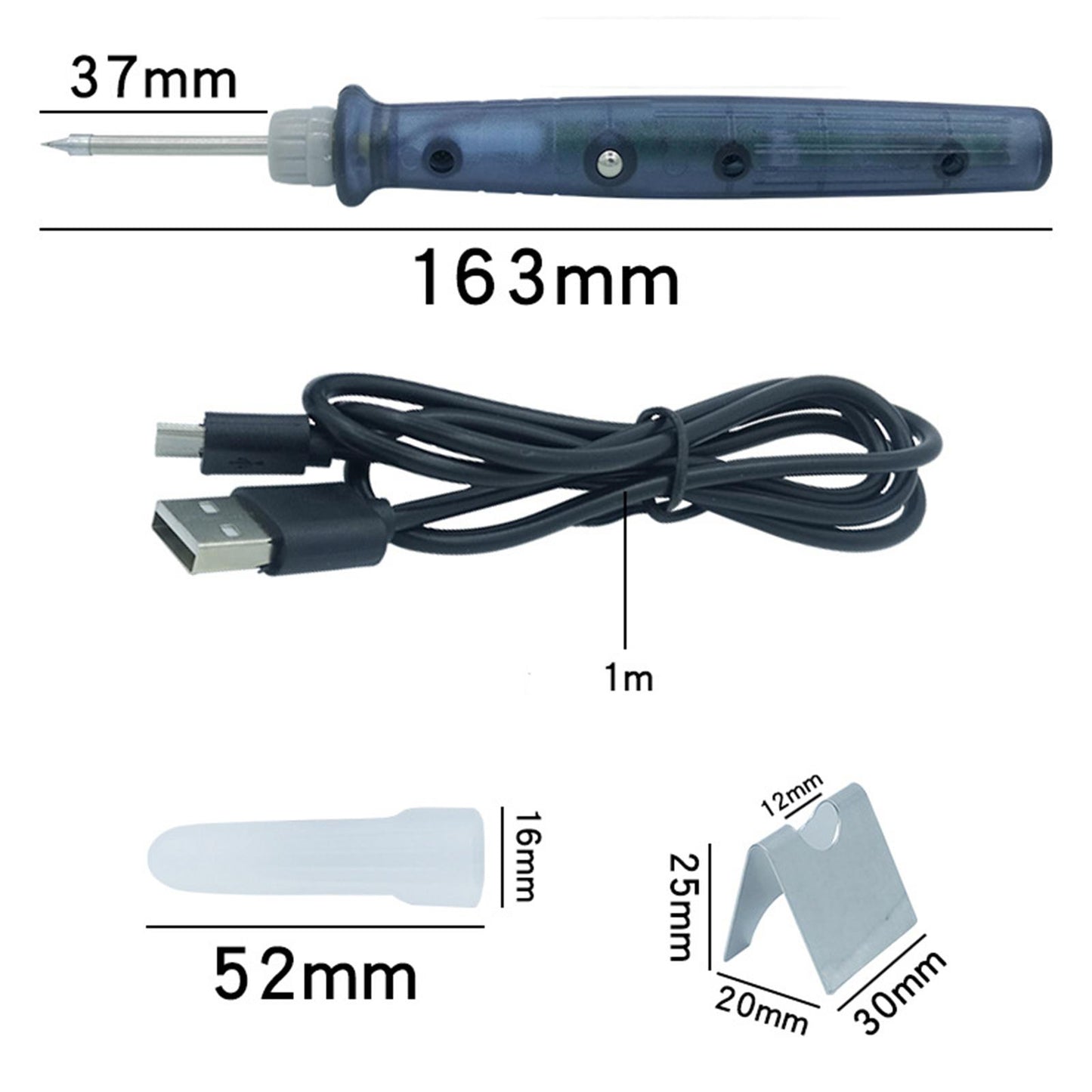 USB Soldering Iron Kit Stand 8W for Electrical Repairs Enthusiast Hobby
