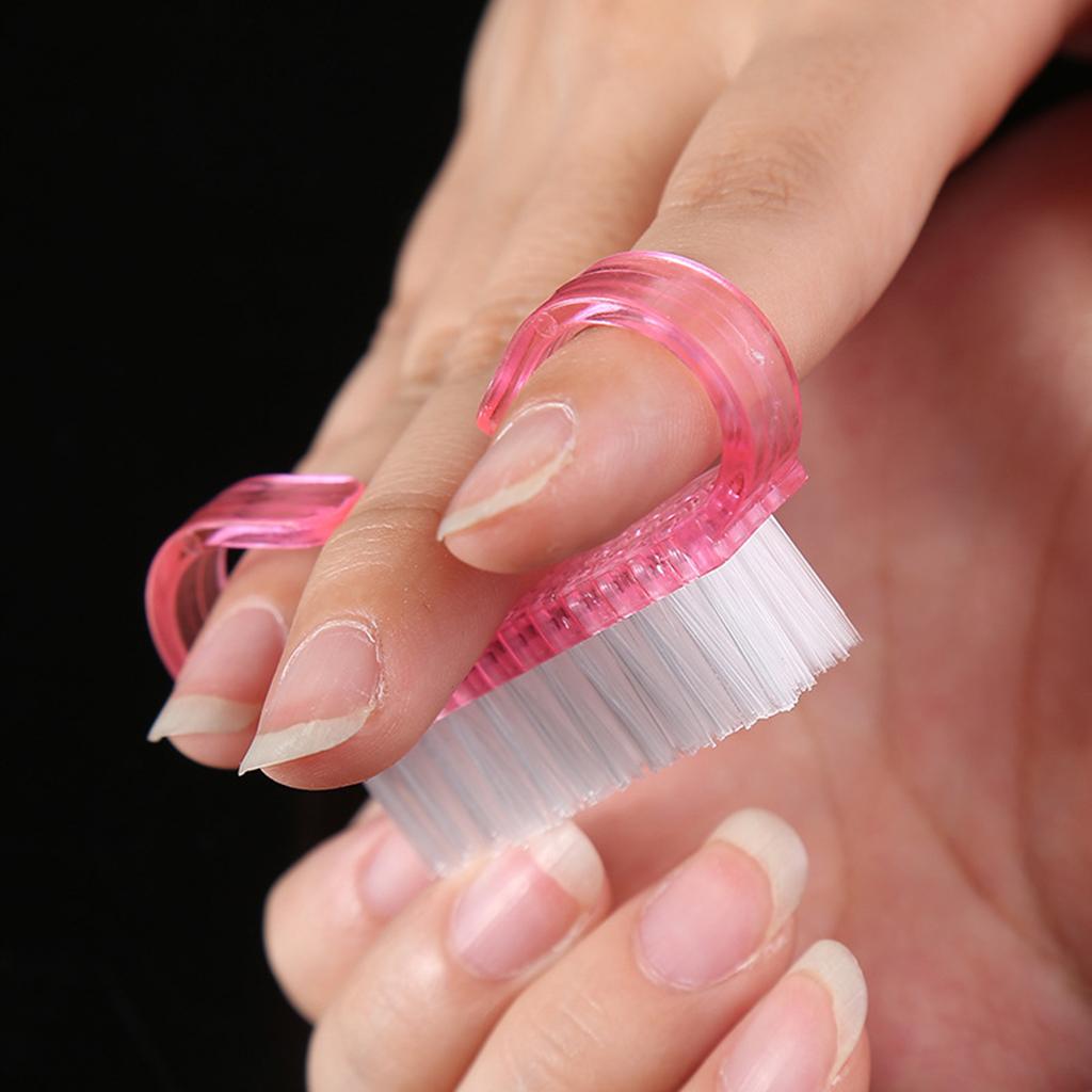 5pcs/set Nail Brush Kids Brushes for DIY Nail Art Foot Nail Cleaner Pink