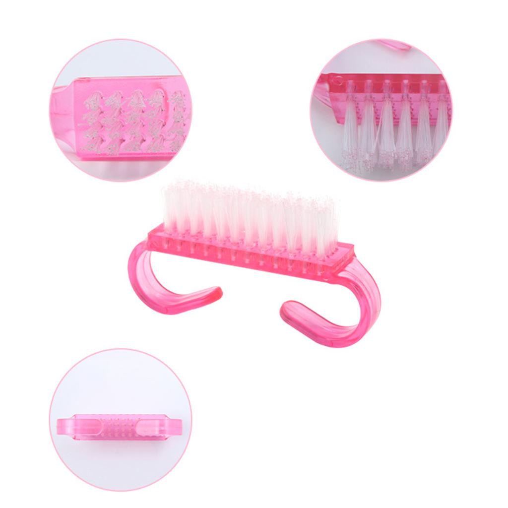 5pcs/set Nail Brush Kids Brushes for DIY Nail Art Foot Nail Cleaner Pink