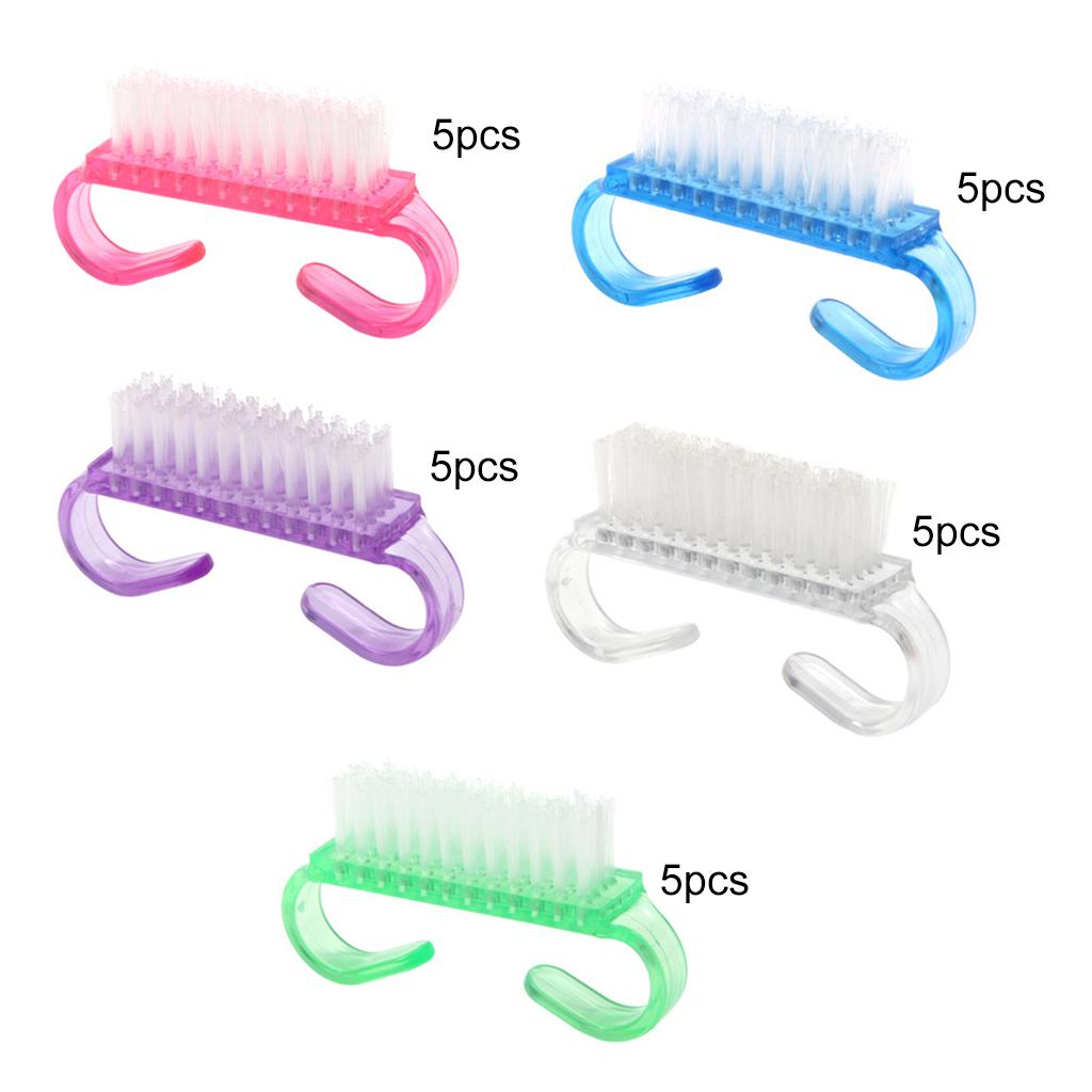 5pcs/set Nail Brush Kids Brushes for DIY Nail Art Foot Nail Cleaner Pink