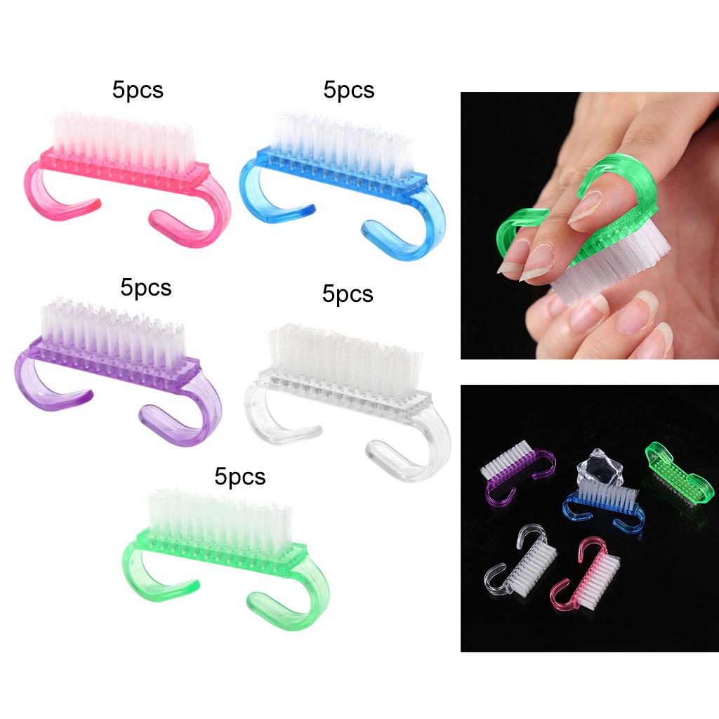 5pcs/set Nail Brush Kids Brushes for DIY Nail Art Foot Nail Cleaner Pink