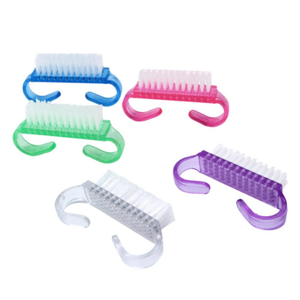 5pcs/set Nail Brush Kids Brushes for DIY Nail Art Foot Nail Cleaner Clear