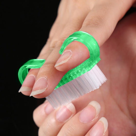 5pcs/set Nail Brush Kids Brushes for DIY Nail Art Foot Nail Cleaner Green