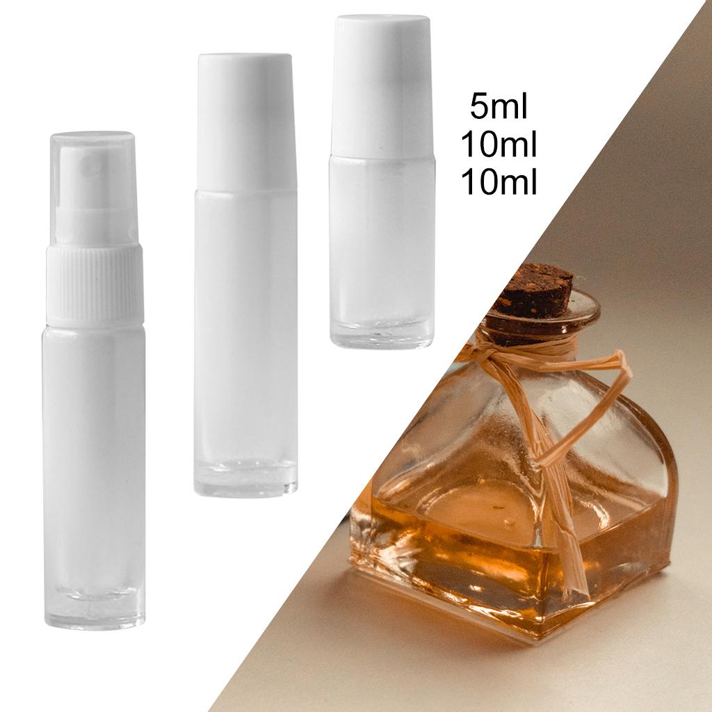 Cosmetic Clear Glass Essential Oil Roll-on Vial Bottles Container 10ml A
