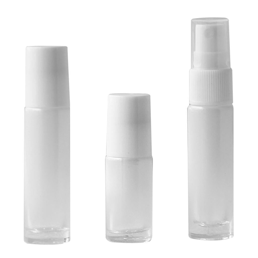 Cosmetic Clear Glass Essential Oil Roll-on Vial Bottles Container 10ml A